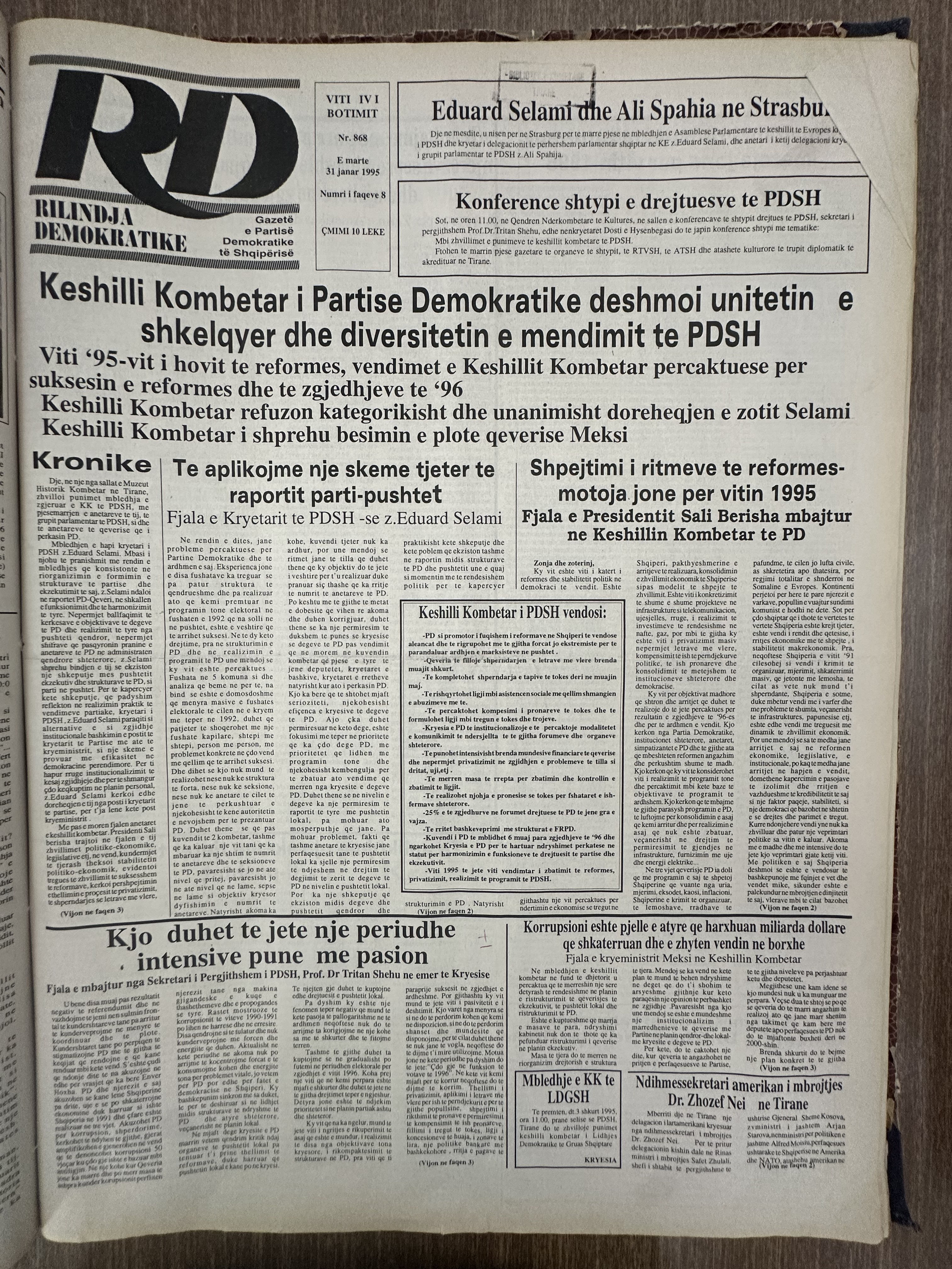 Rilindja Demokratike 1995-01-31