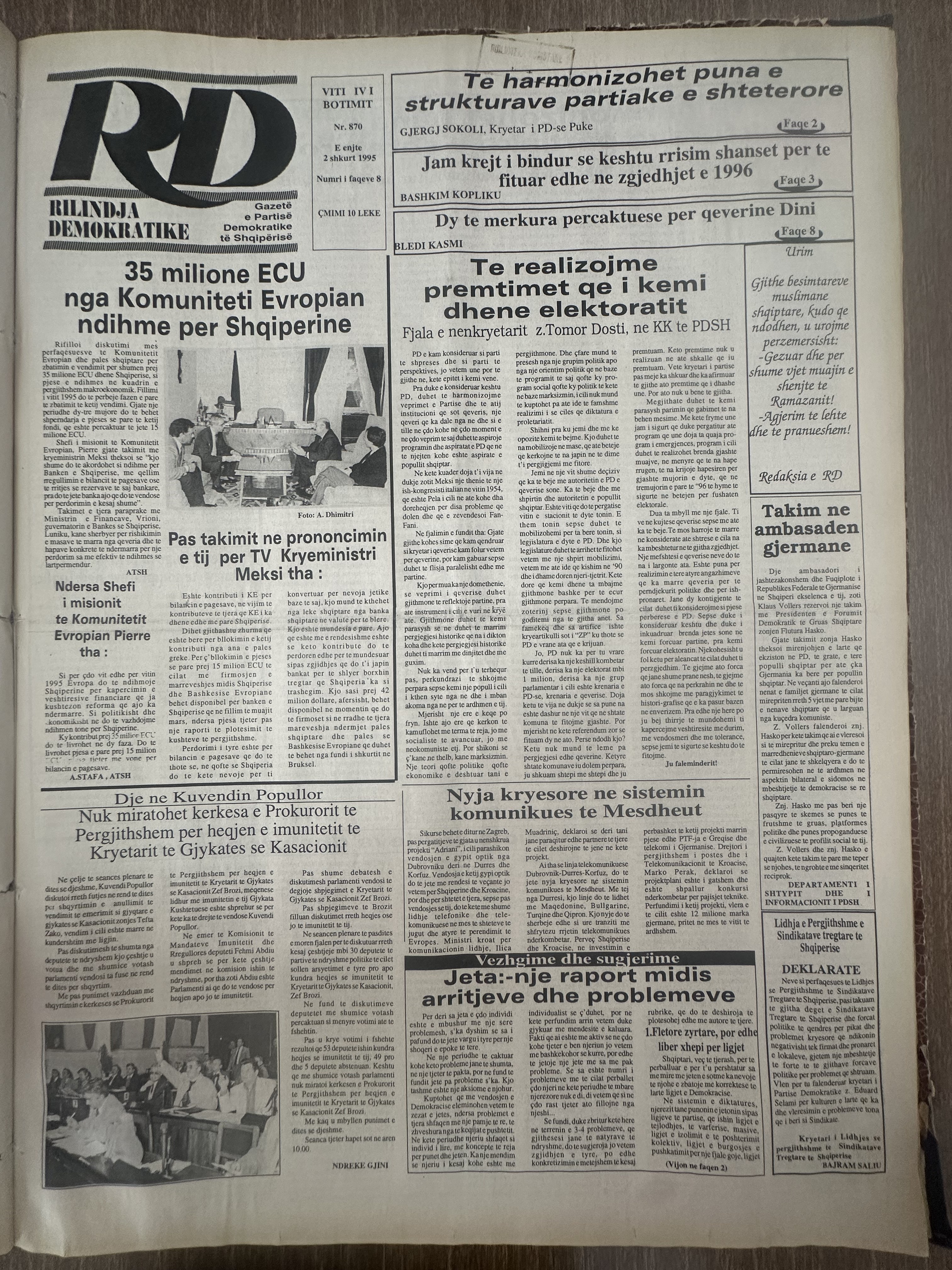 Rilindja Demokratike 1995-02-02