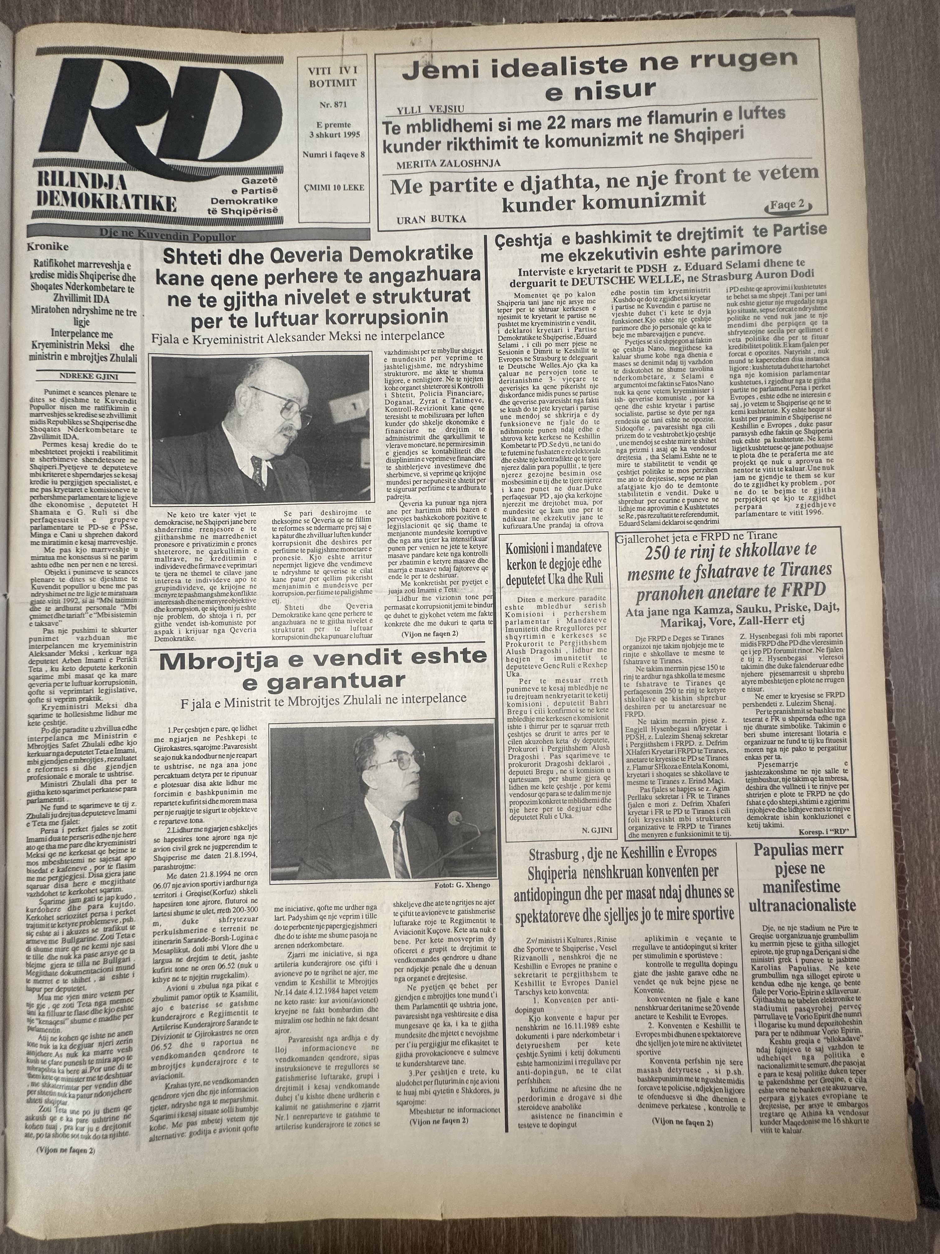 Rilindja Demokratike 1995-02-03