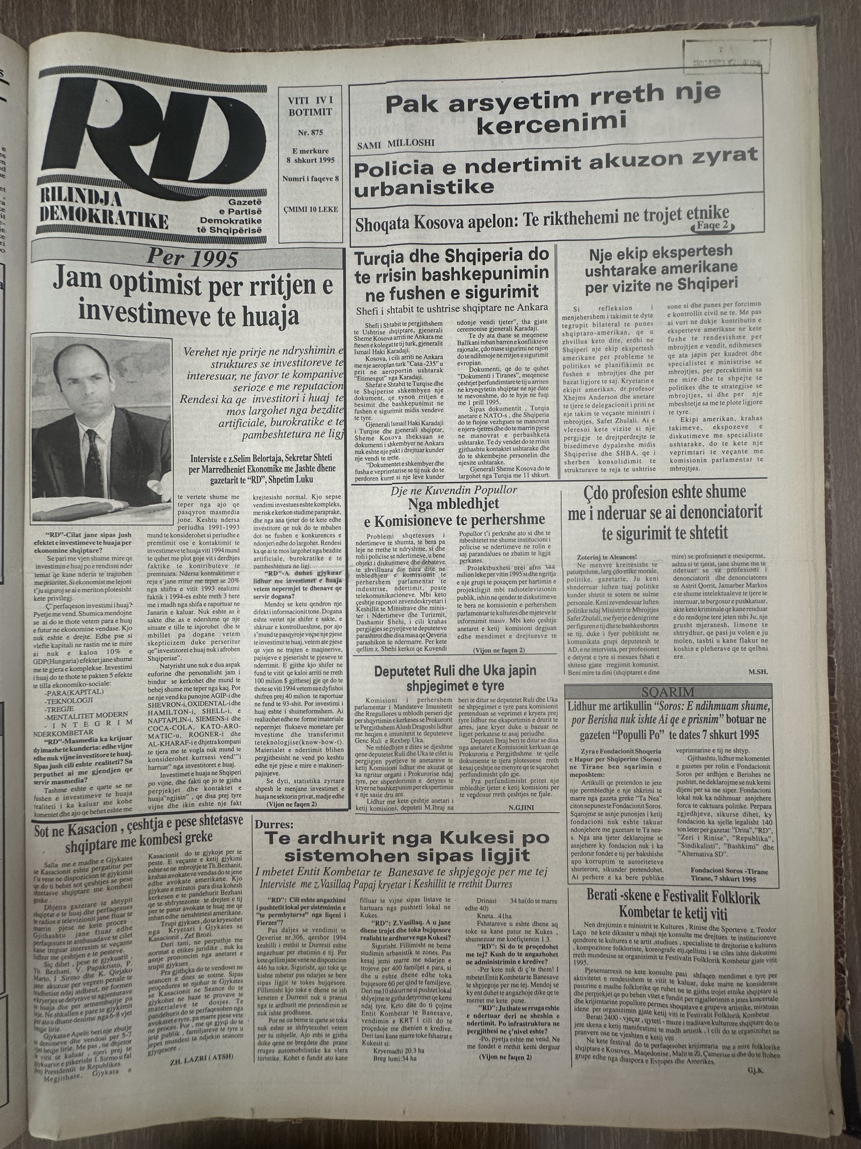 Rilindja Demokratike 1995-02-08