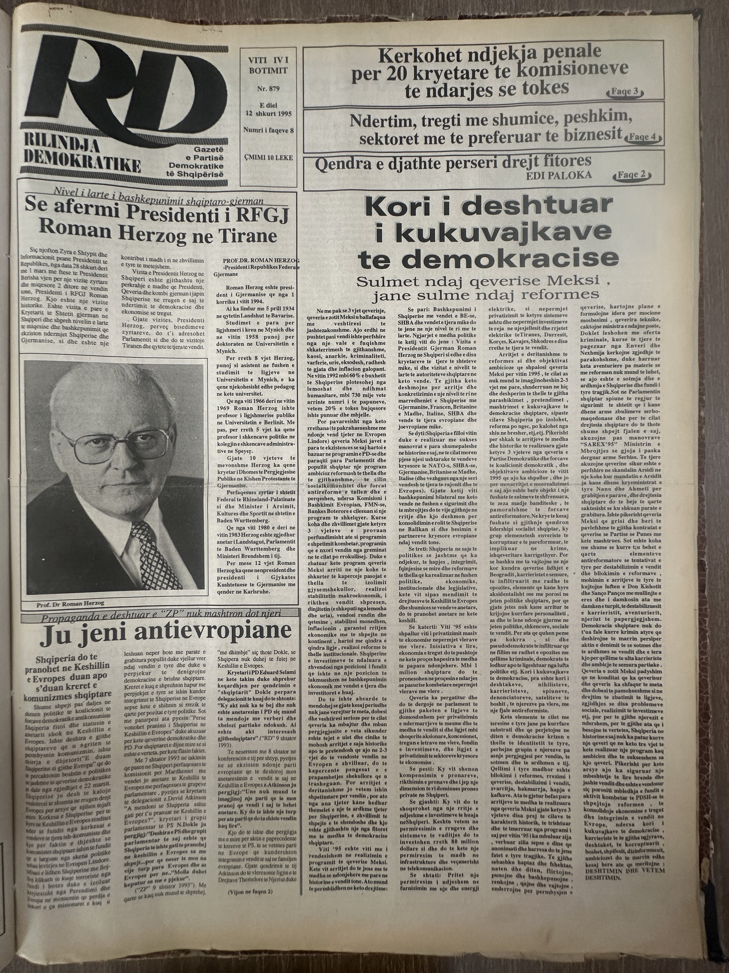 Rilindja Demokratike 1995-02-12