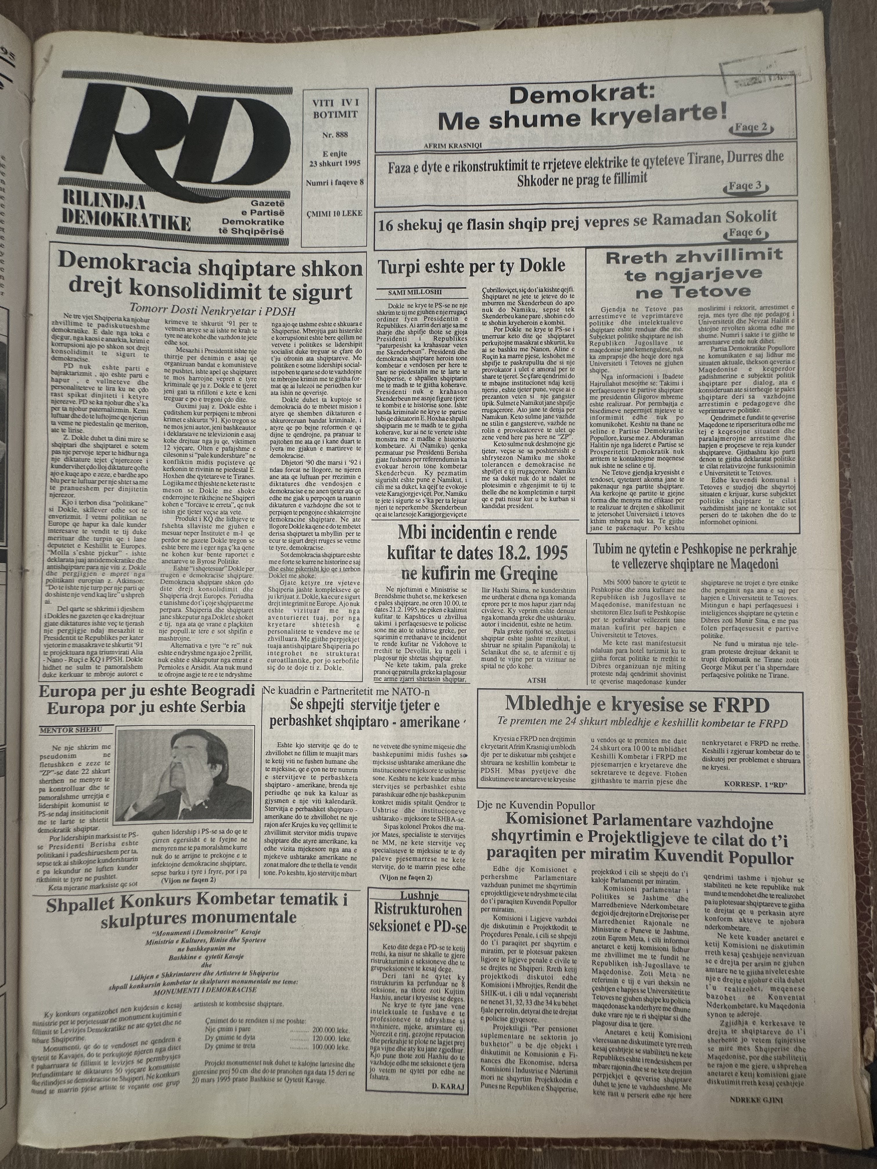 Rilindja Demokratike 1995-02-23