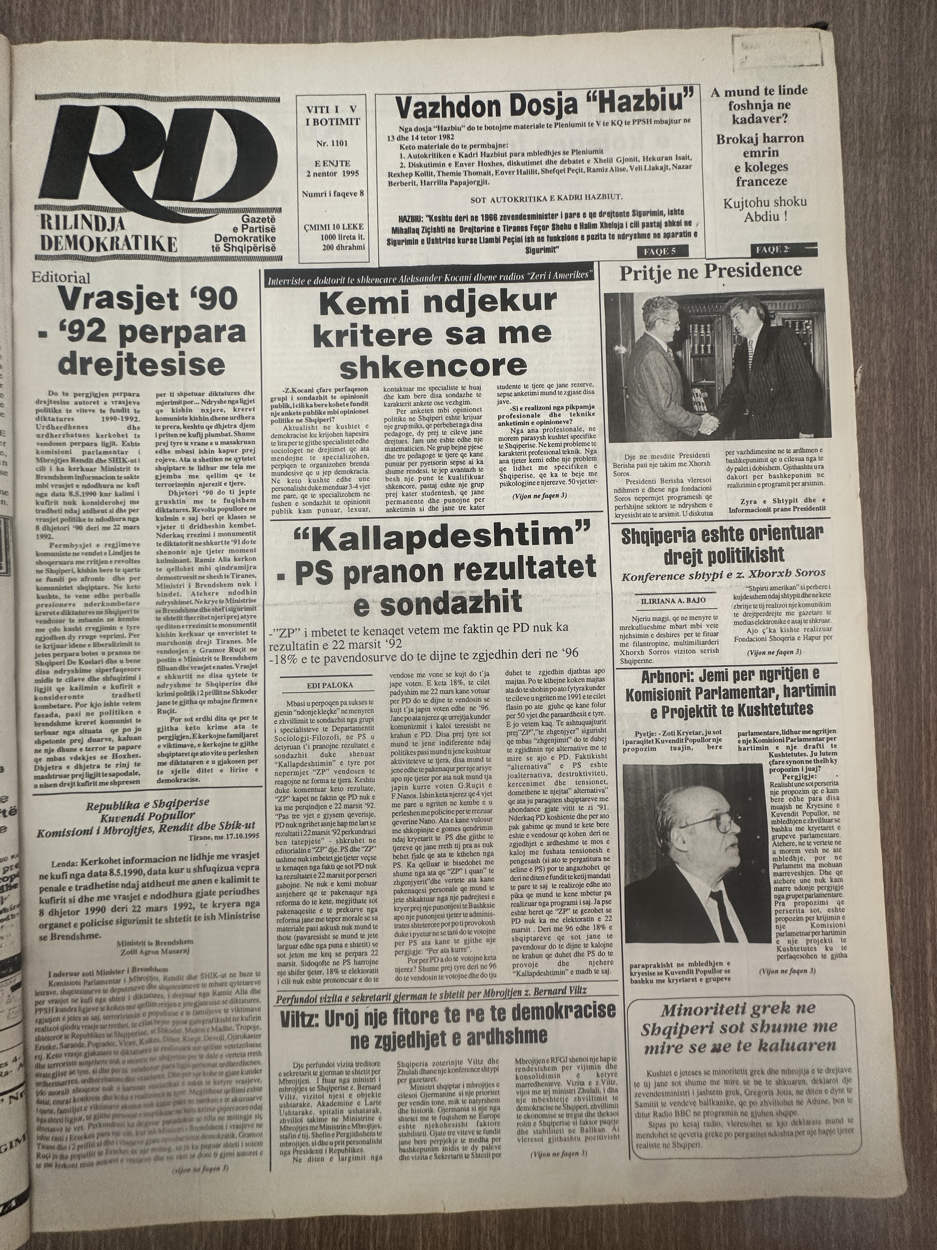 Rilindja Demokratike 1995-11-02