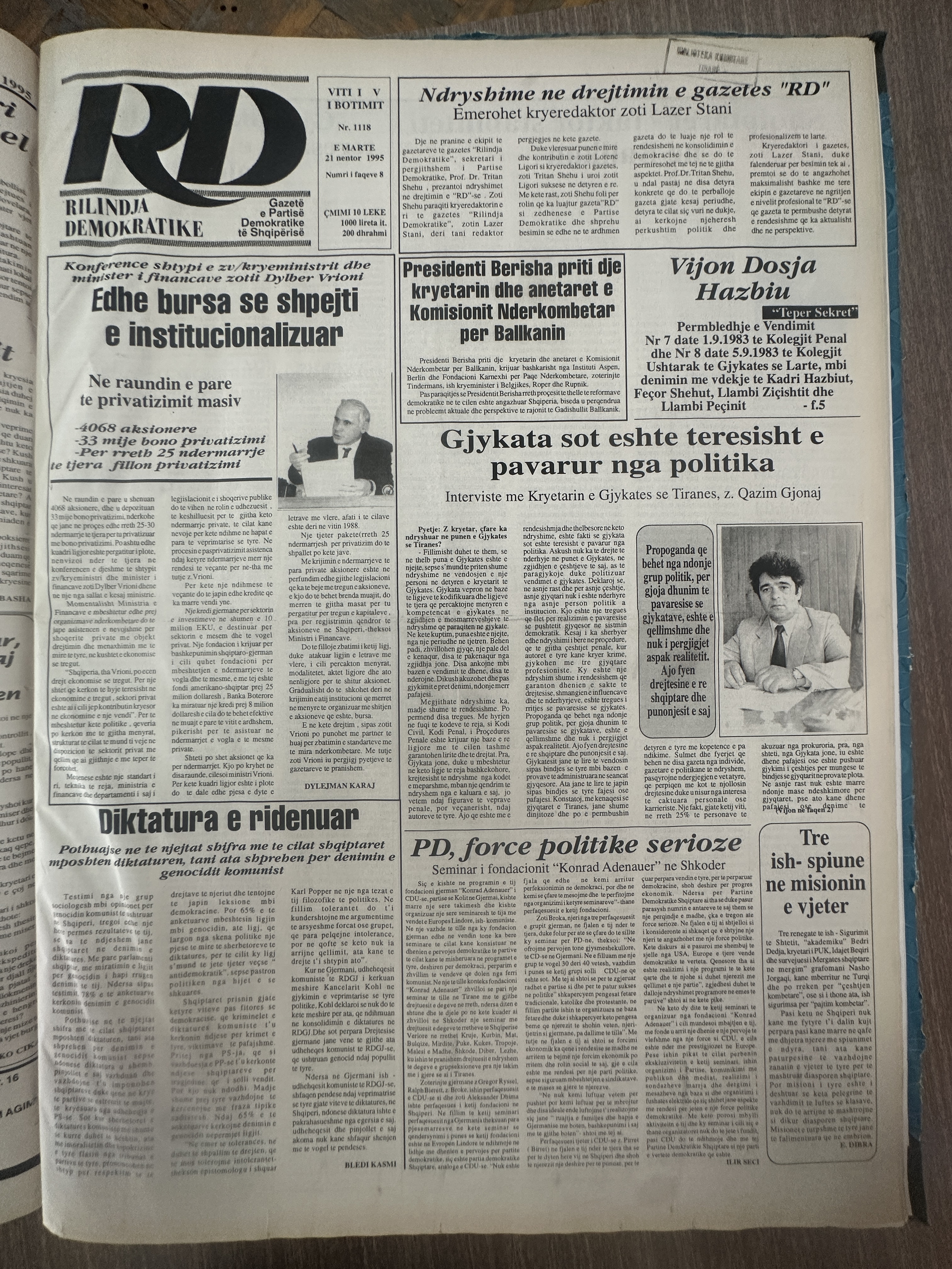 Rilindja Demokratike 1995-11-21