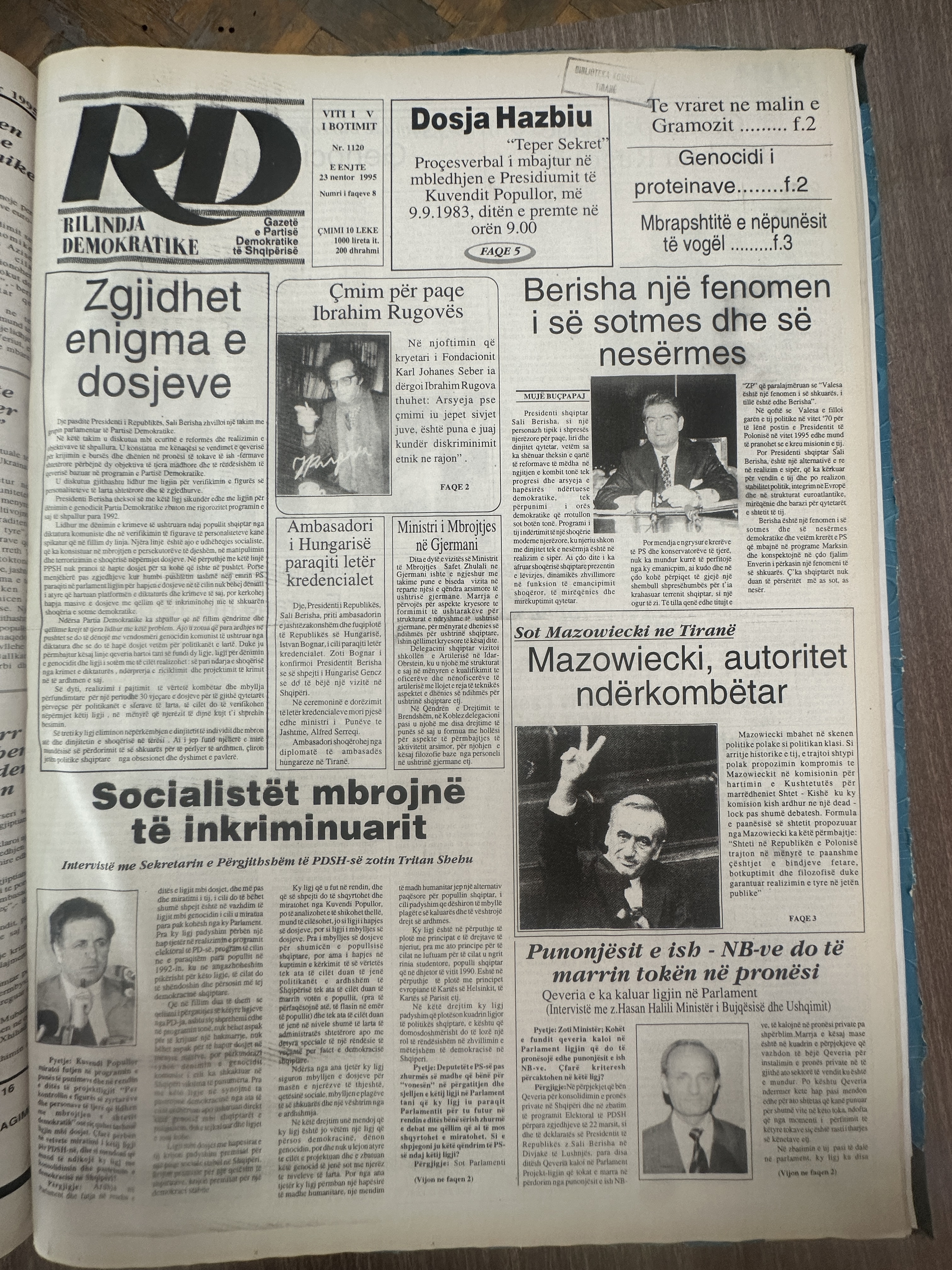 Rilindja Demokratike 1995-11-23