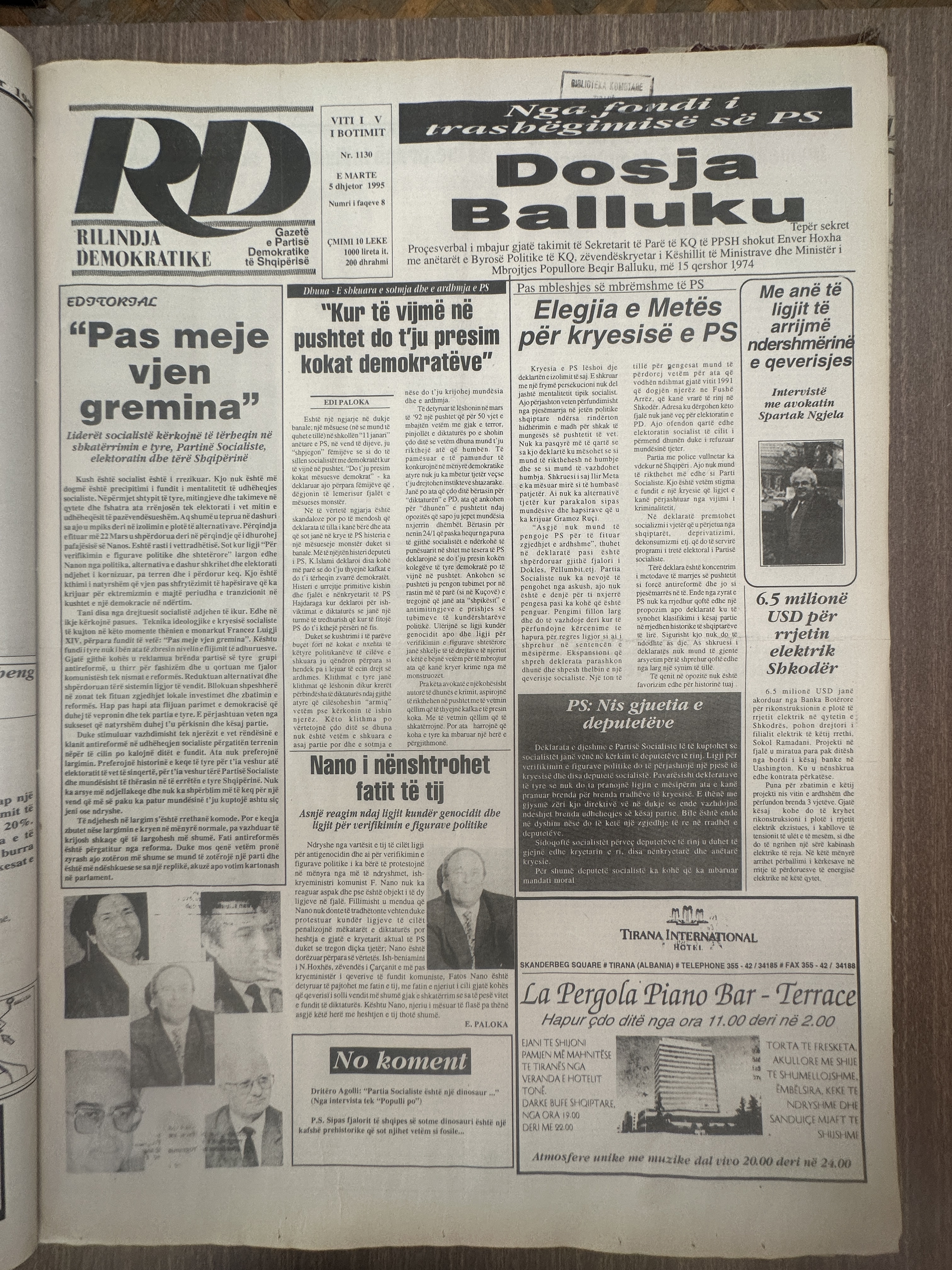 Rilindja Demokratike 1995-12-05