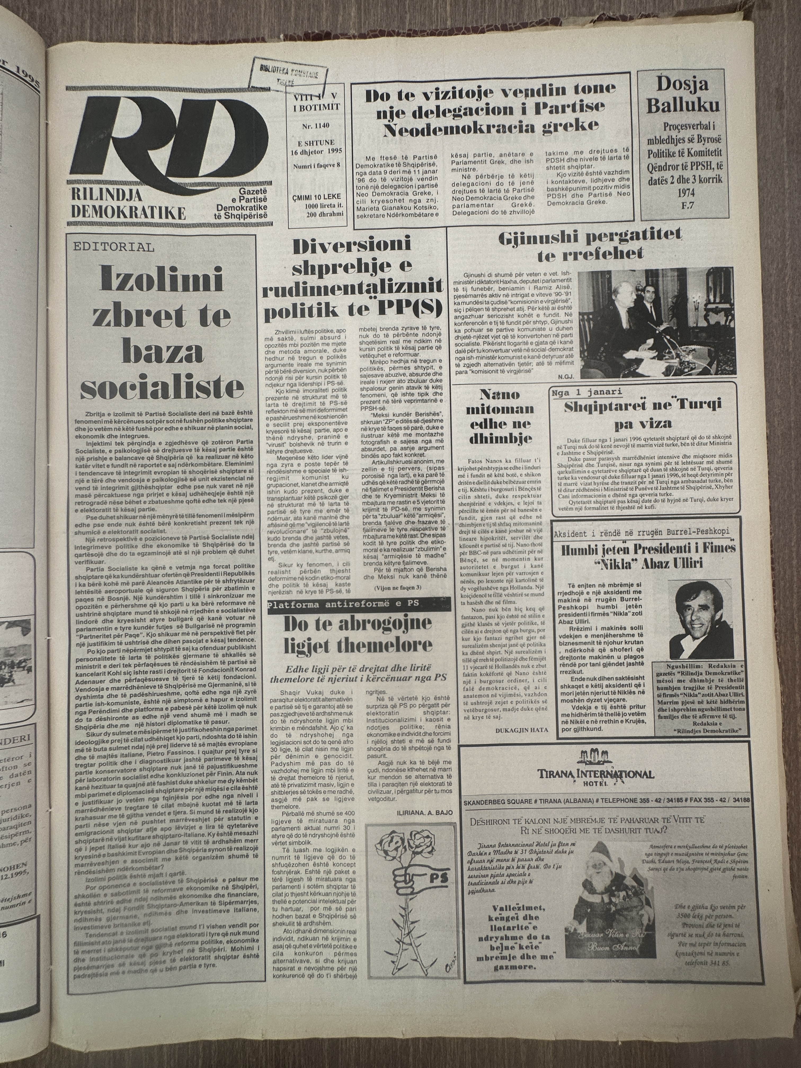 Rilindja Demokratike 1995-12-16