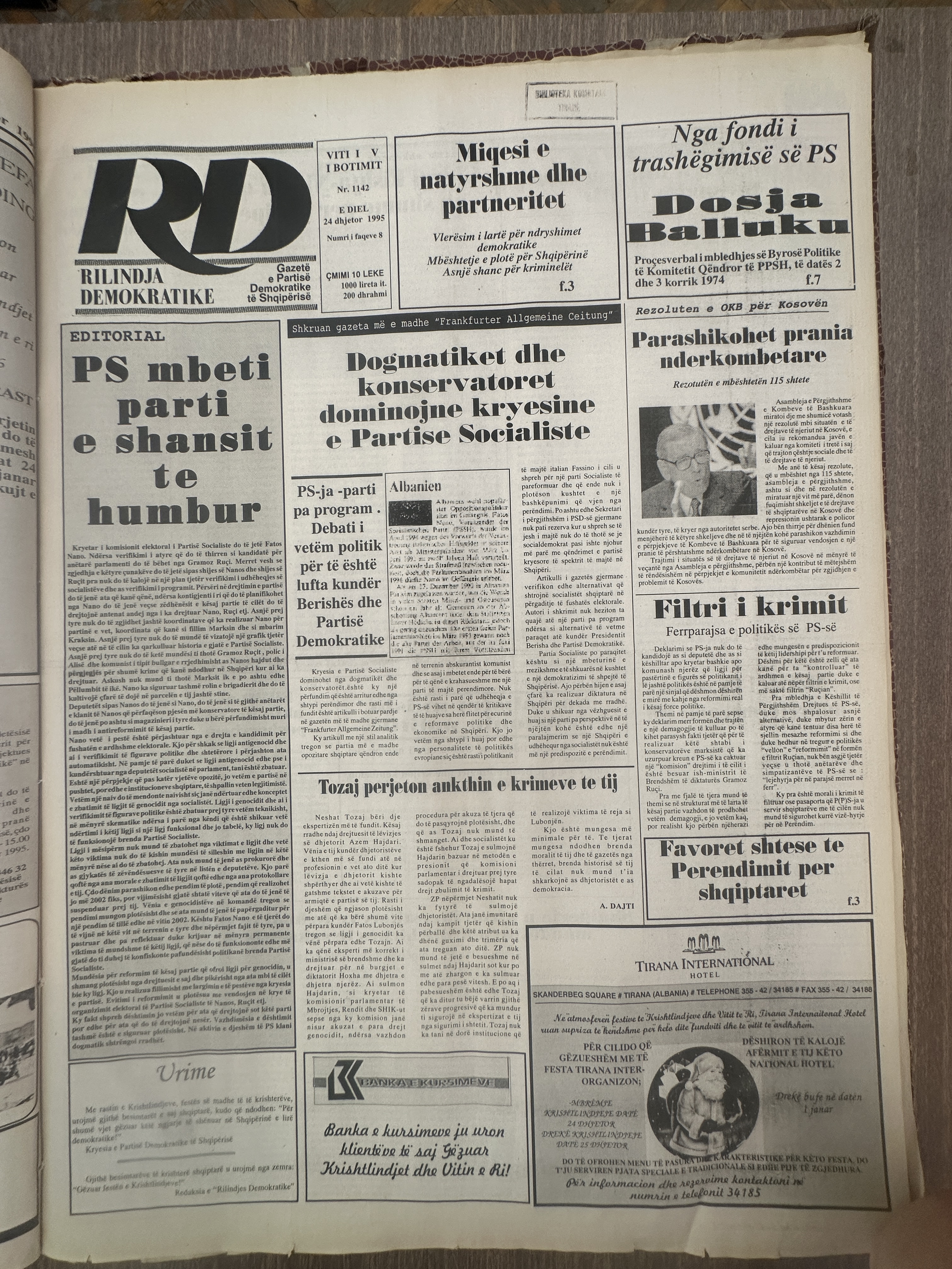 Rilindja Demokratike 1995-12-24