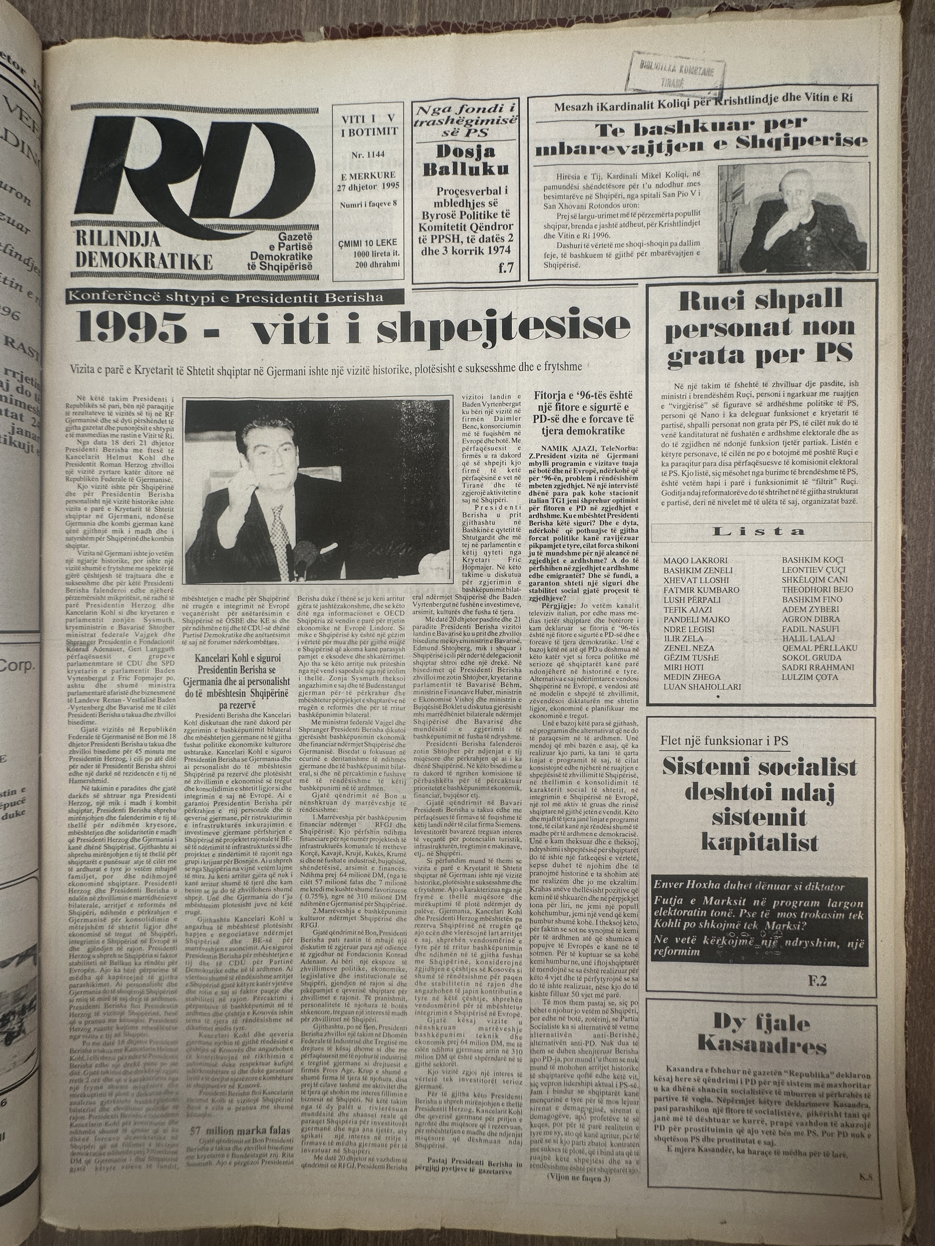 Rilindja Demokratike 1995-12-27