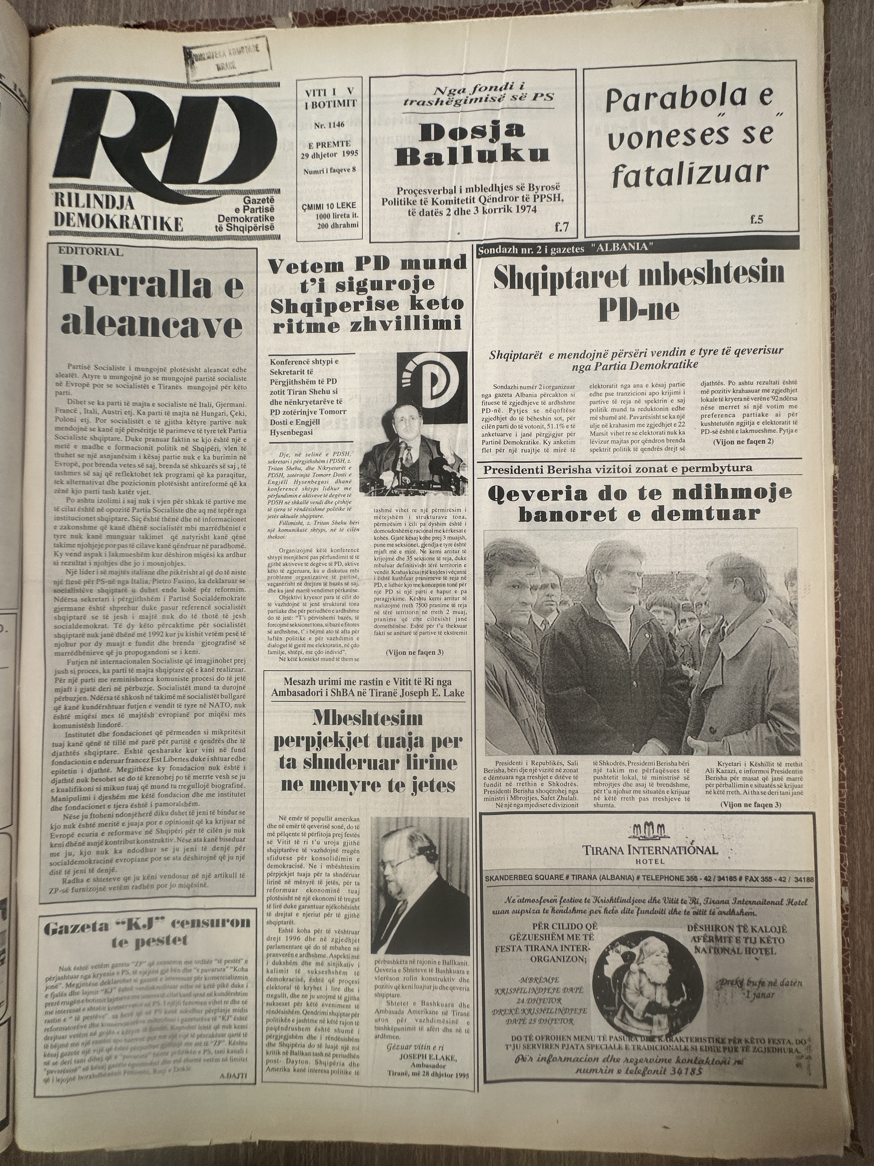 Rilindja Demokratike 1995-12-29