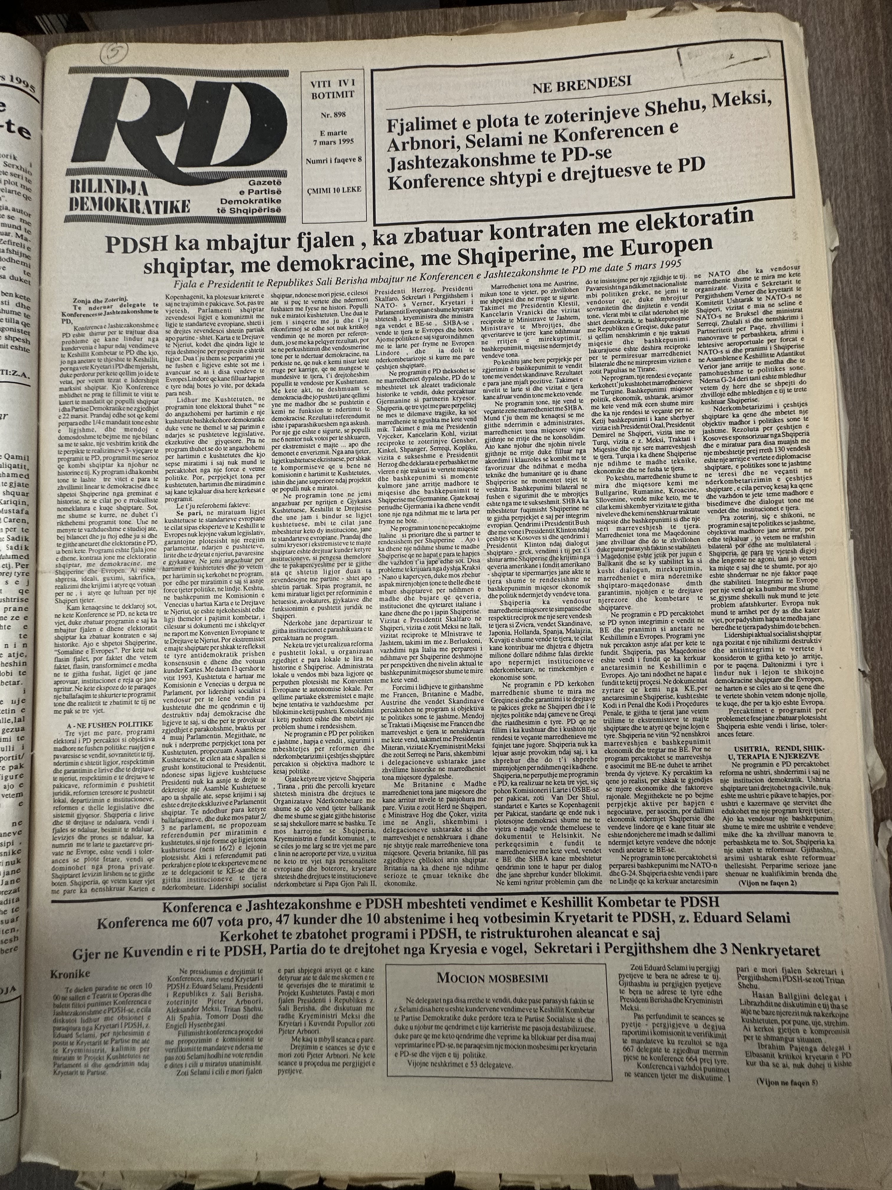 Rilindja Demokratike 1995-03-07