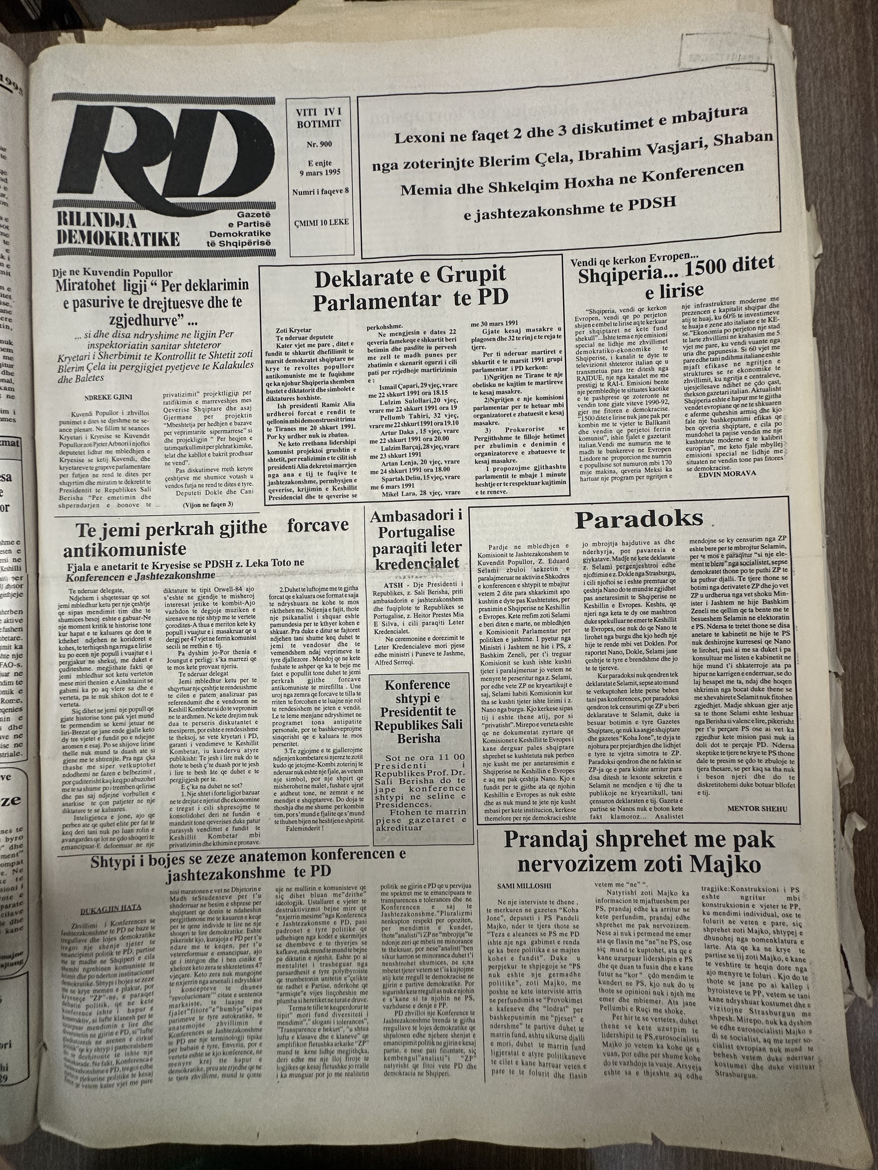 Rilindja Demokratike 1995-03-09