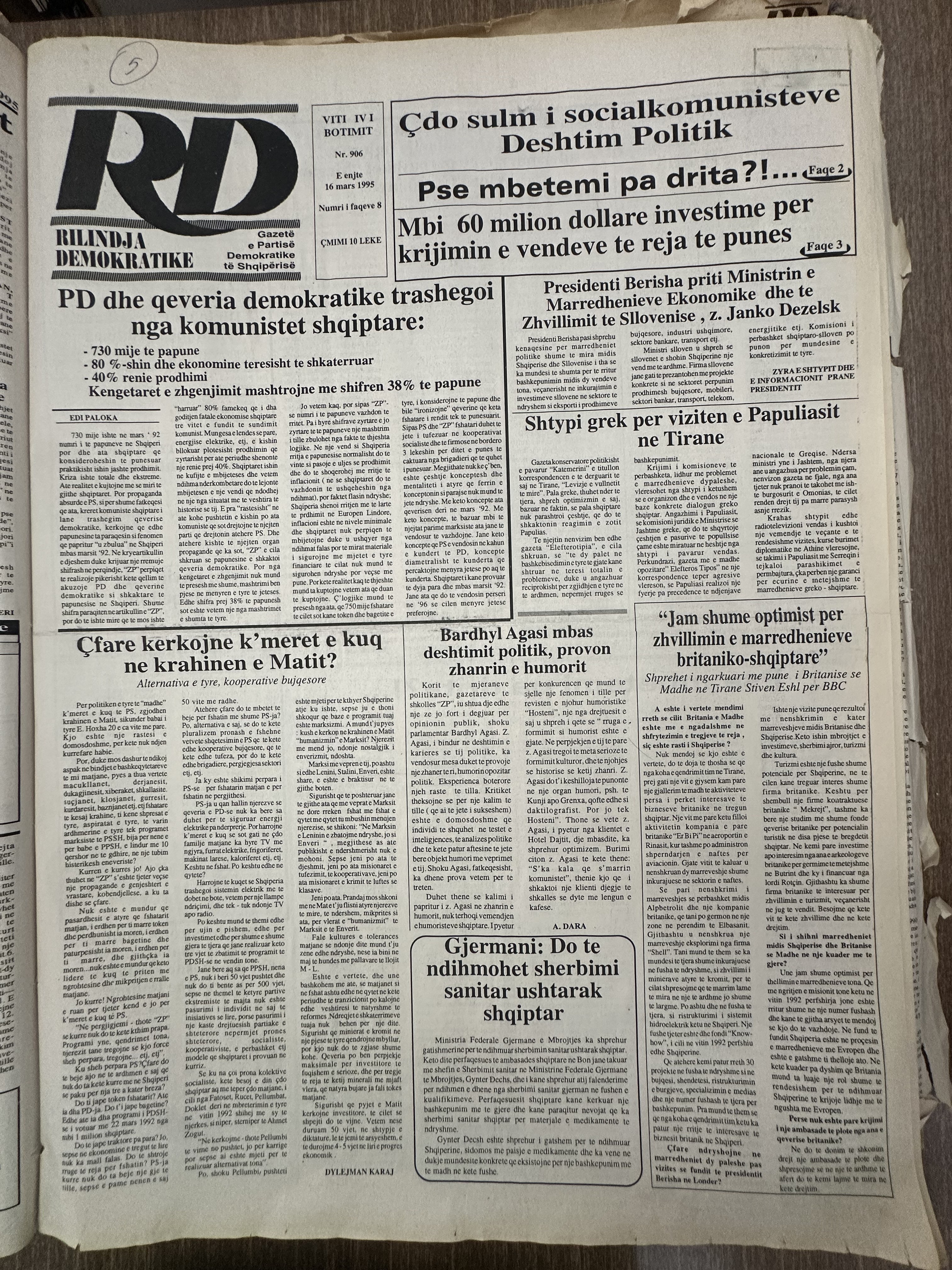Rilindja Demokratike 1995-03-16