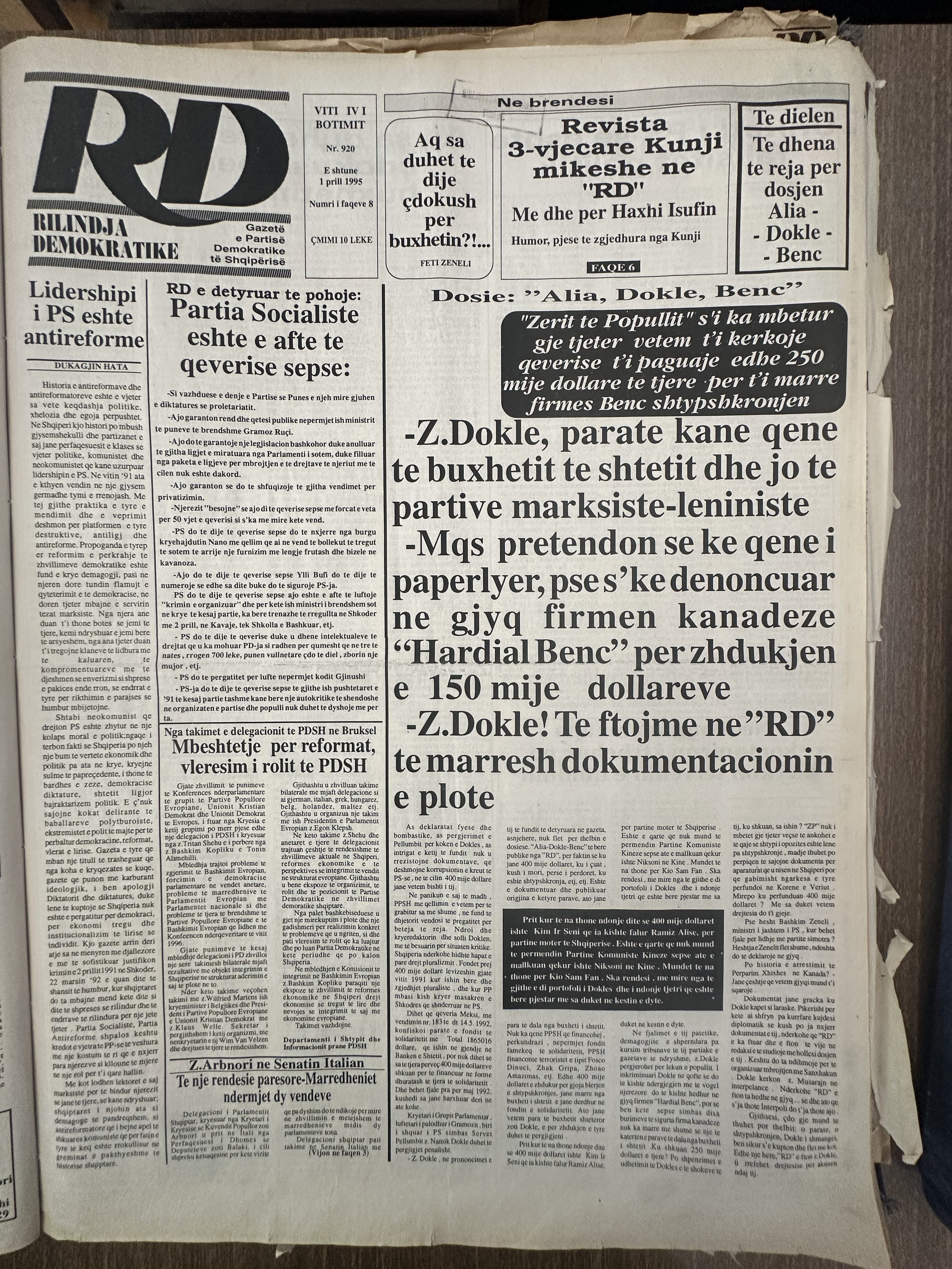 Rilindja Demokratike 1995-04-01