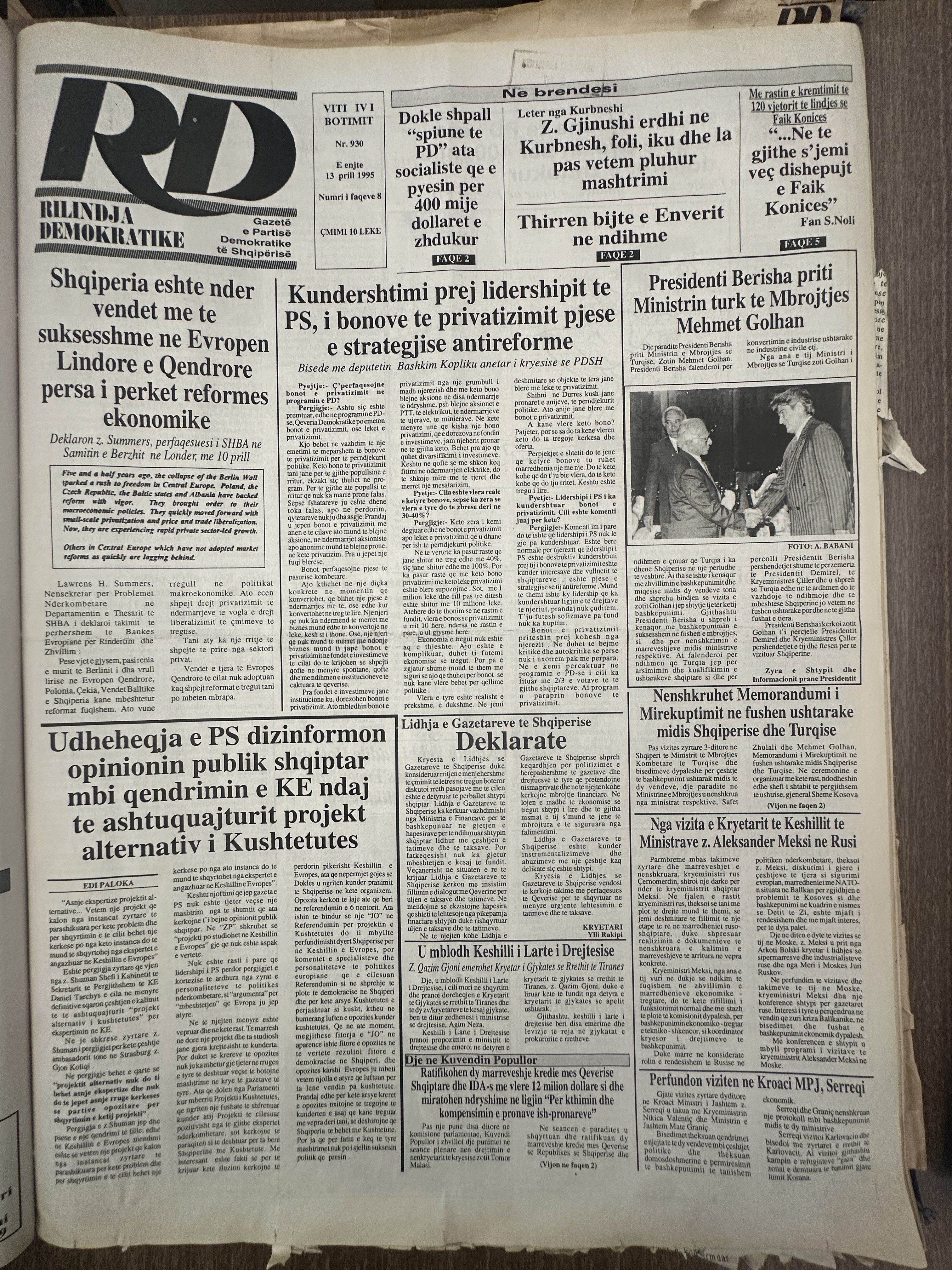 Rilindja Demokratike 1995-04-13