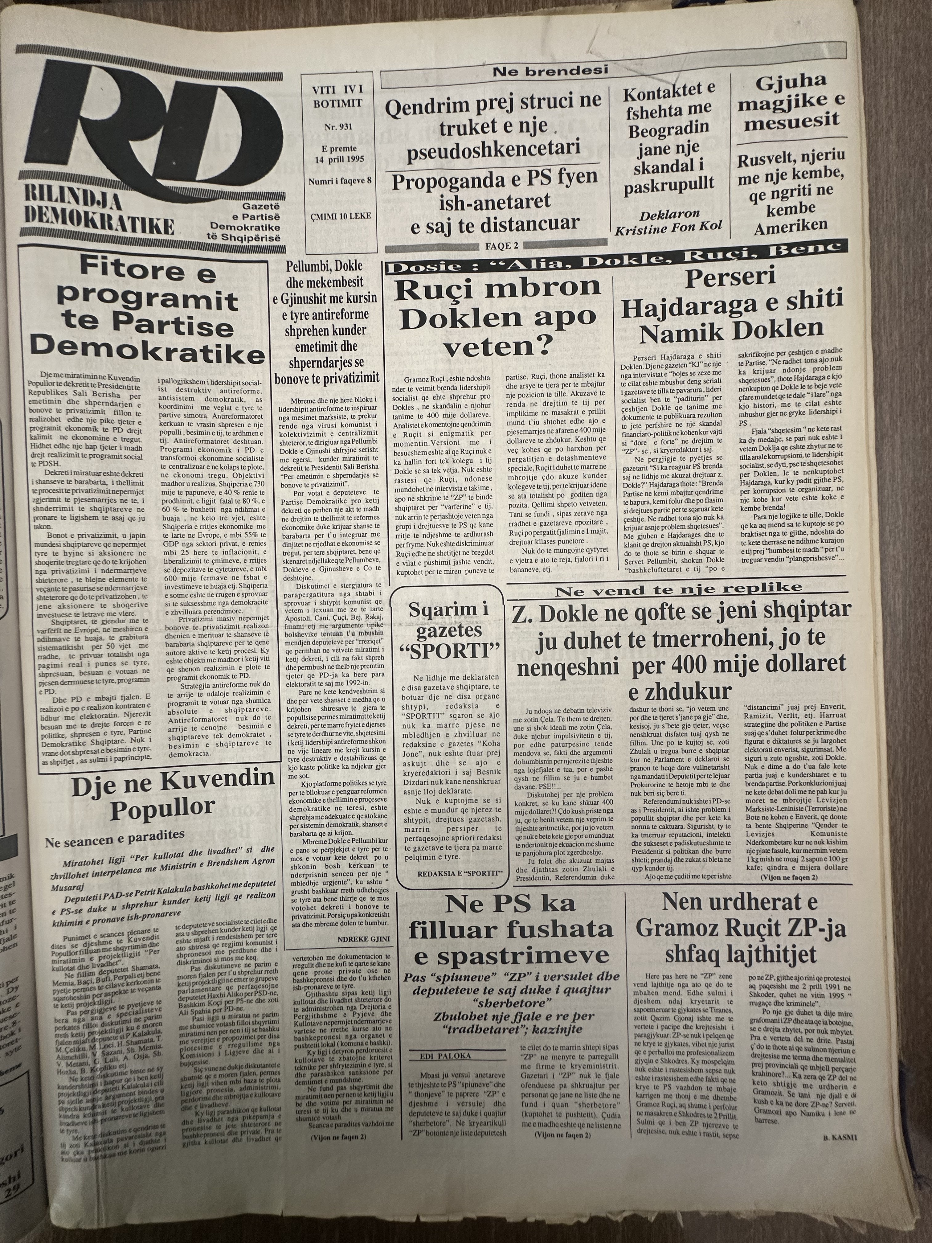 Rilindja Demokratike 1995-04-14