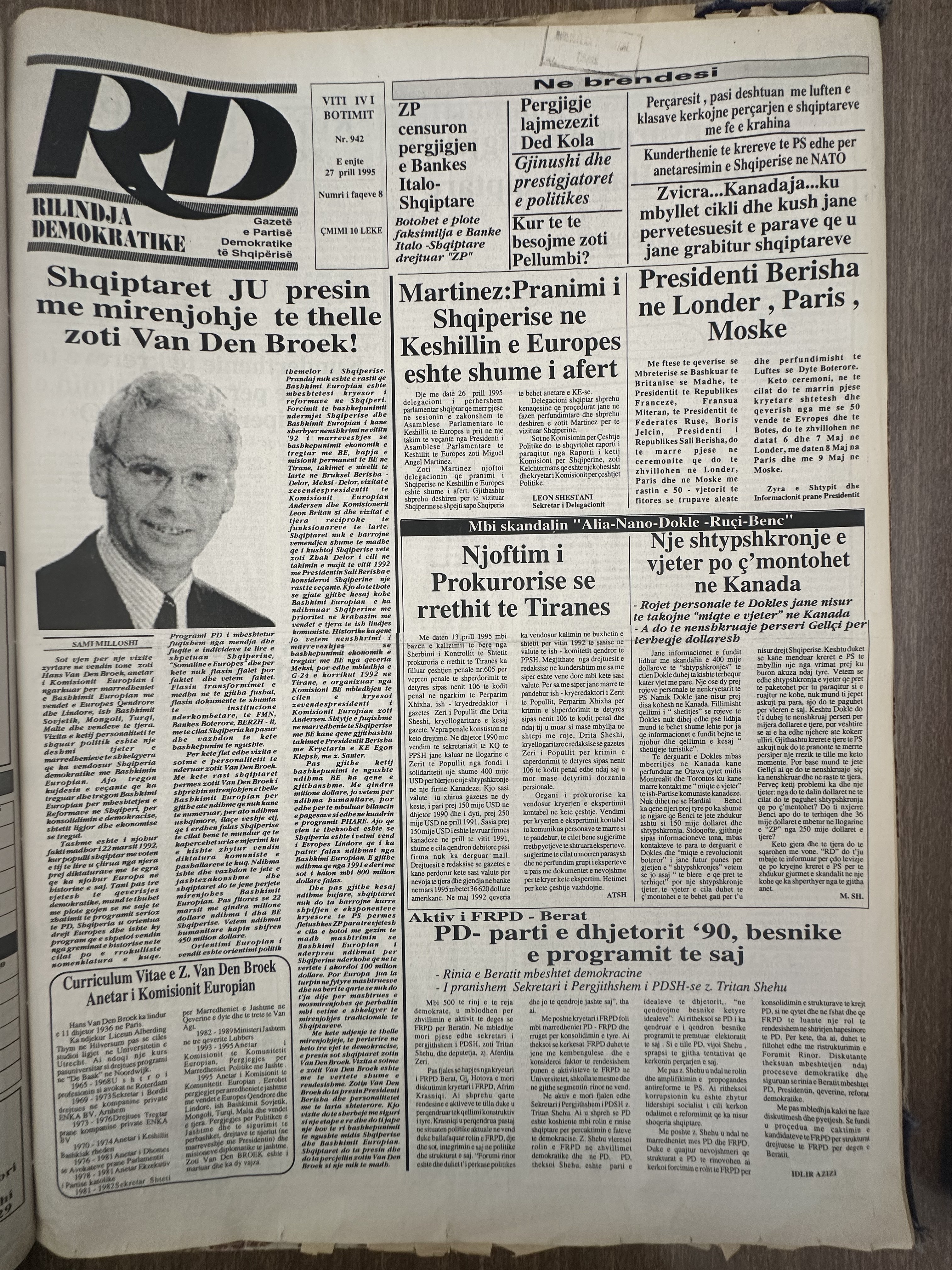 Rilindja Demokratike 1995-04-27