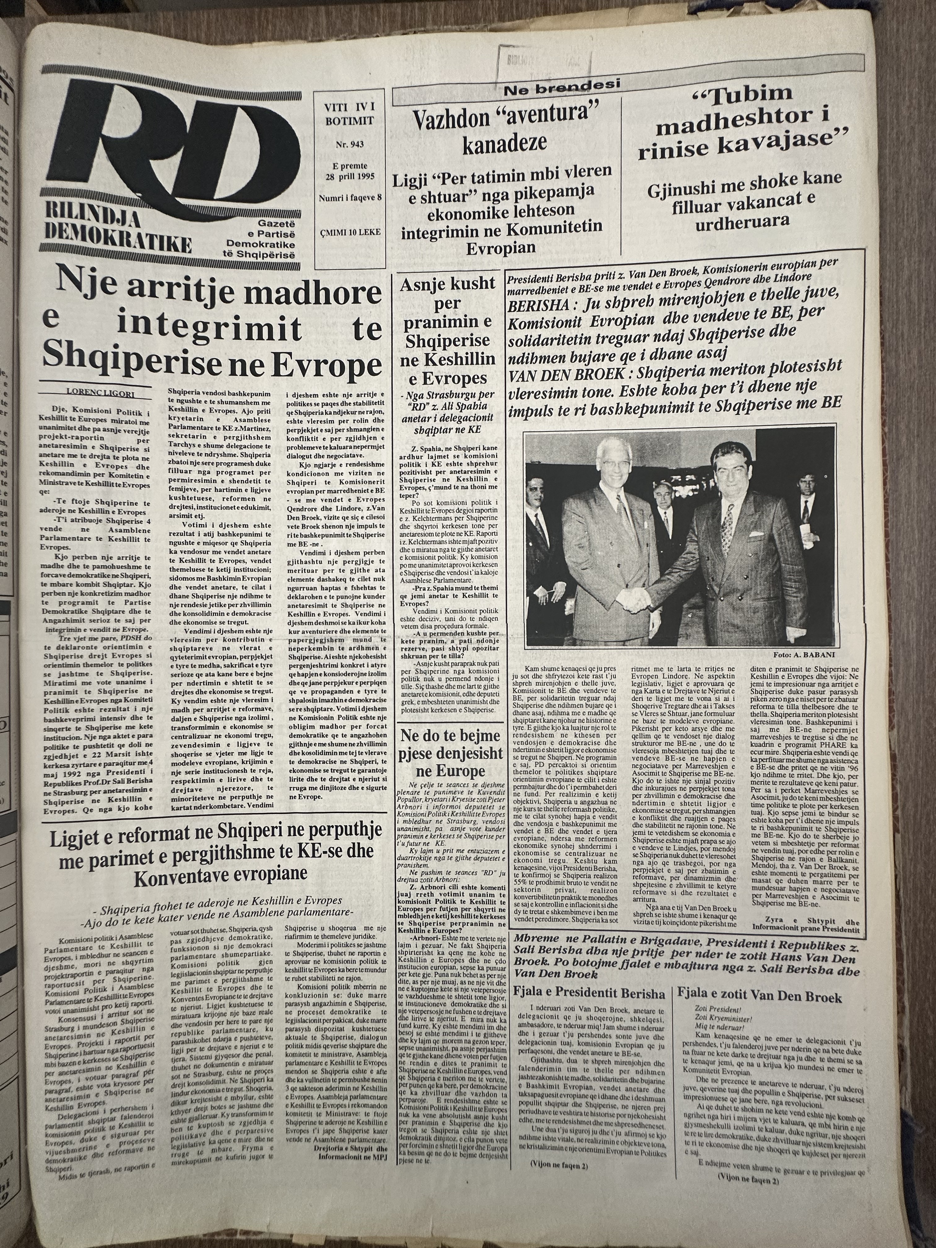 Rilindja Demokratike 1995-04-28