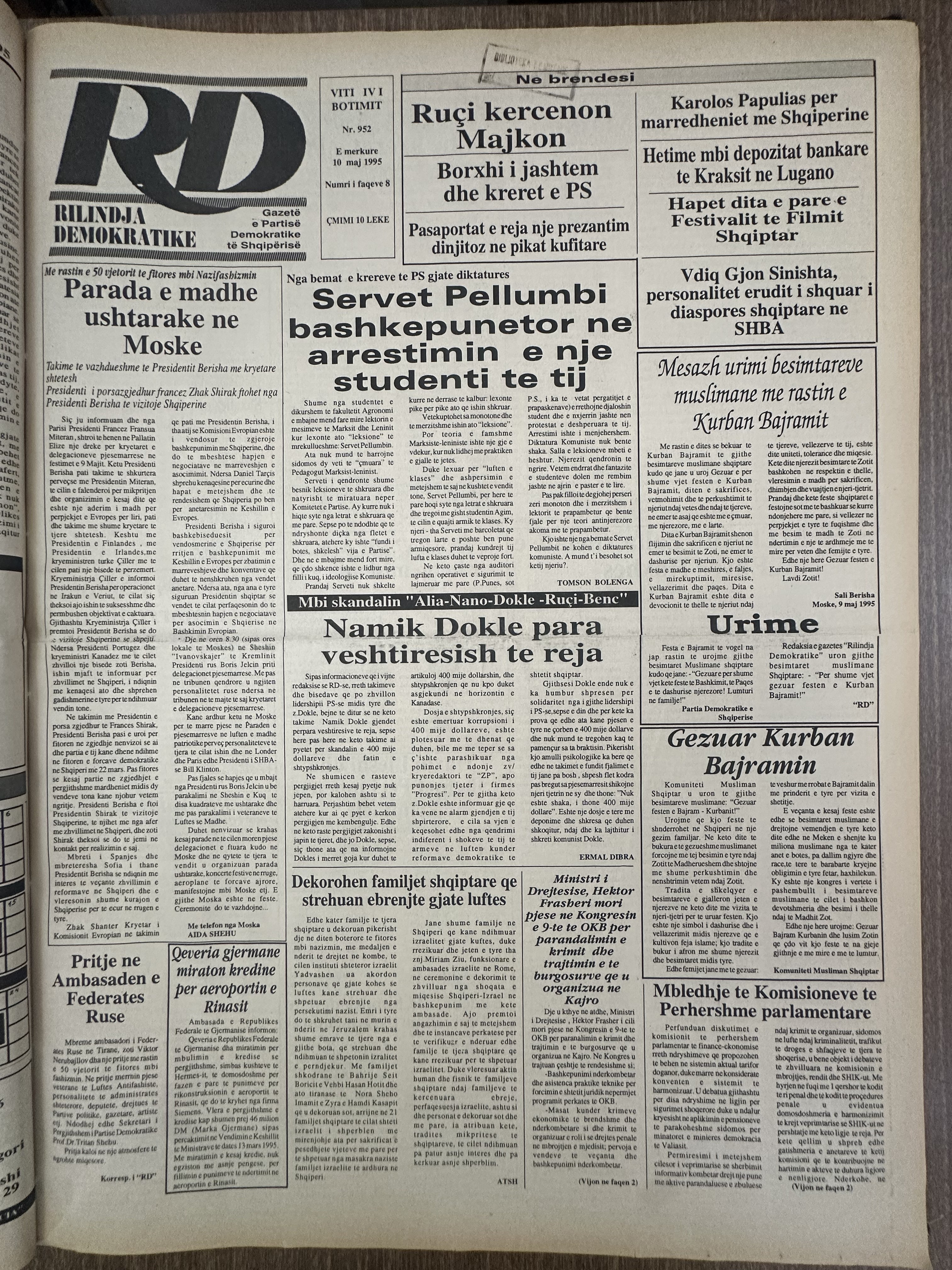 Rilindja Demokratike 1995-05-10