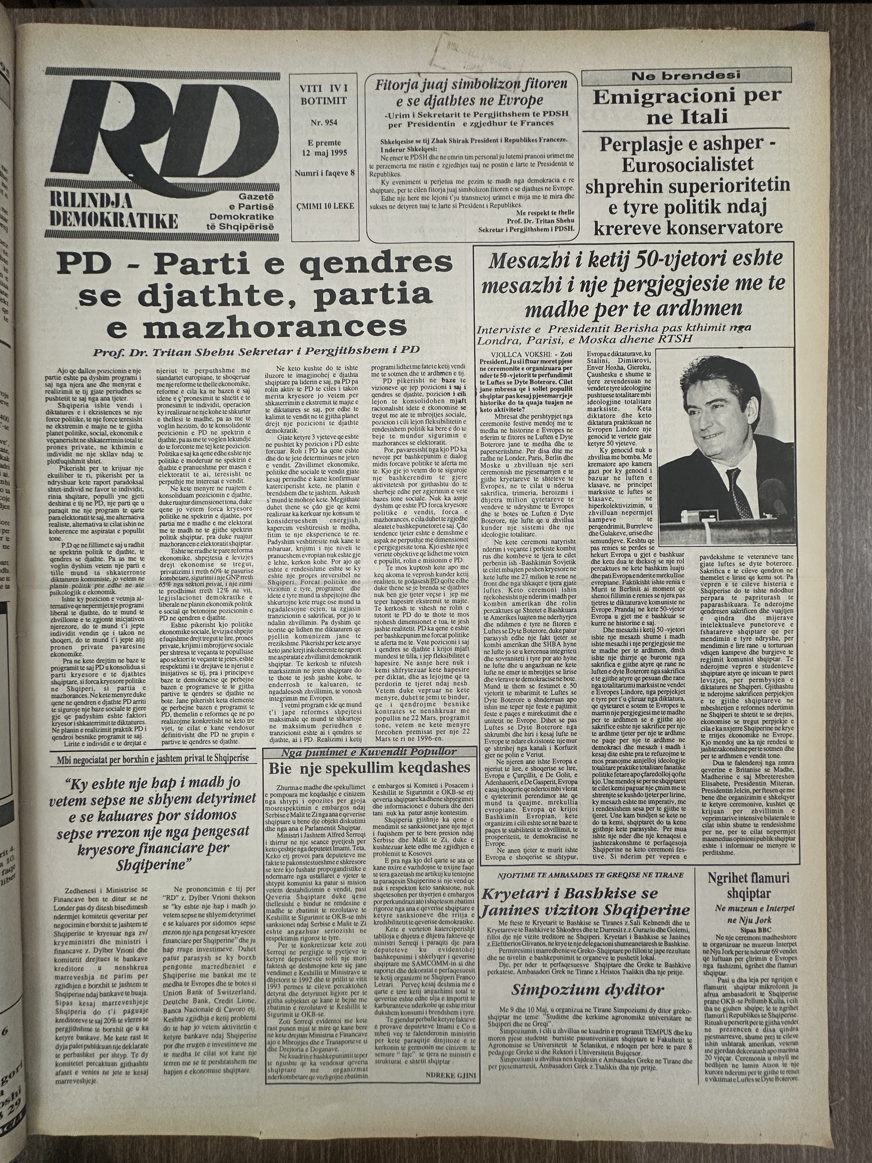 Rilindja Demokratike 1995-05-12