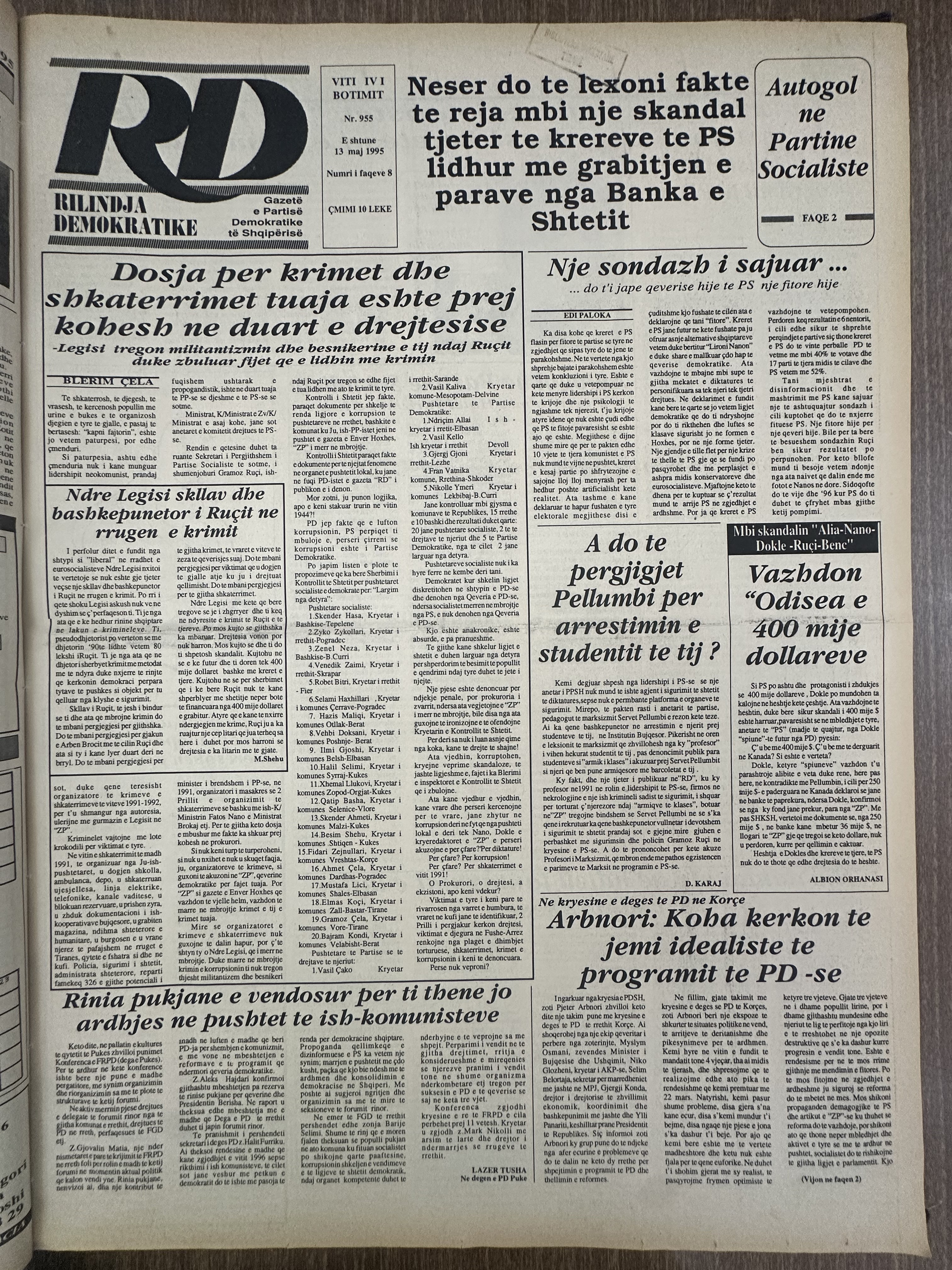 Rilindja Demokratike 1995-05-13