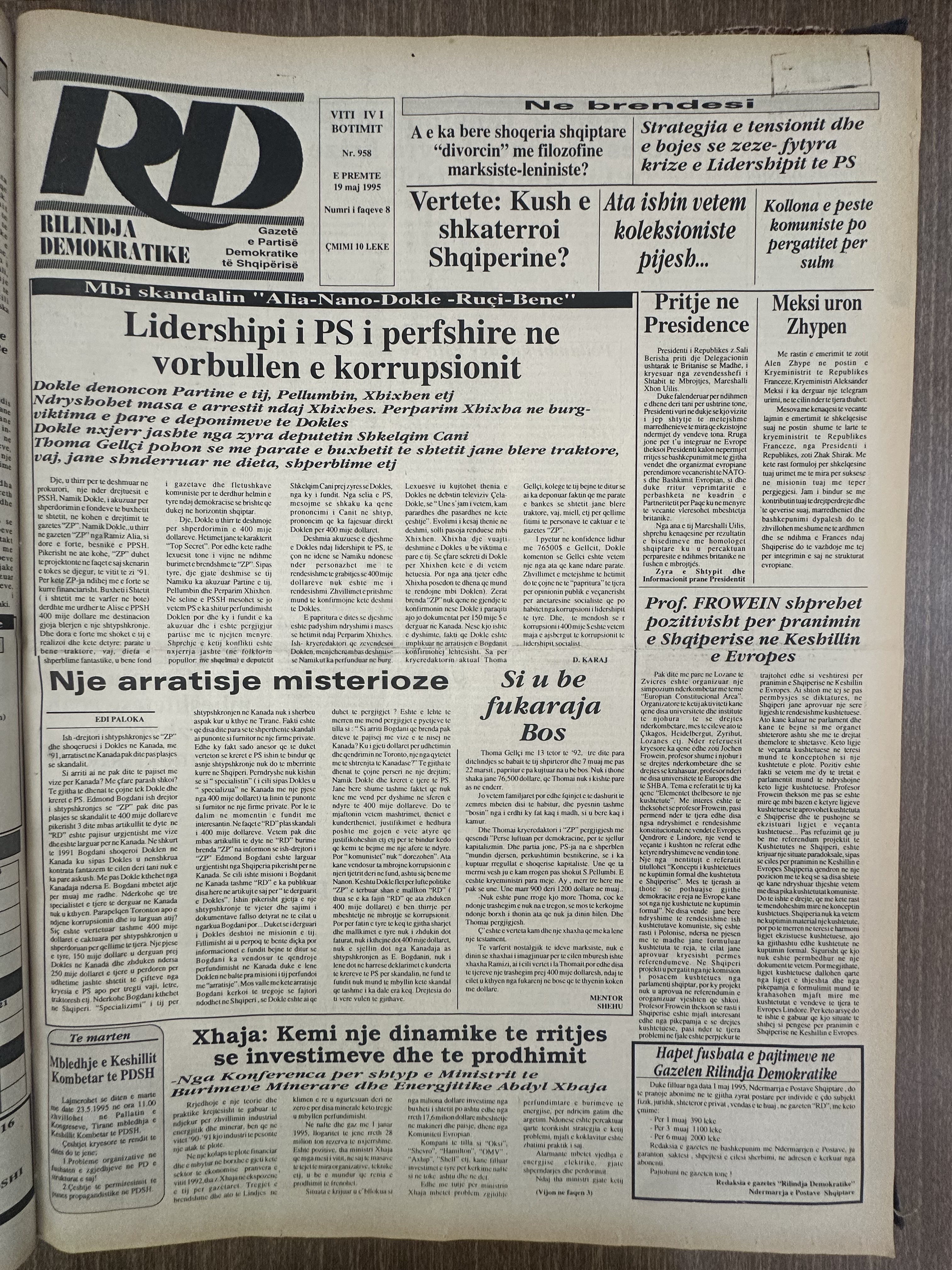 Rilindja Demokratike 1995-05-19