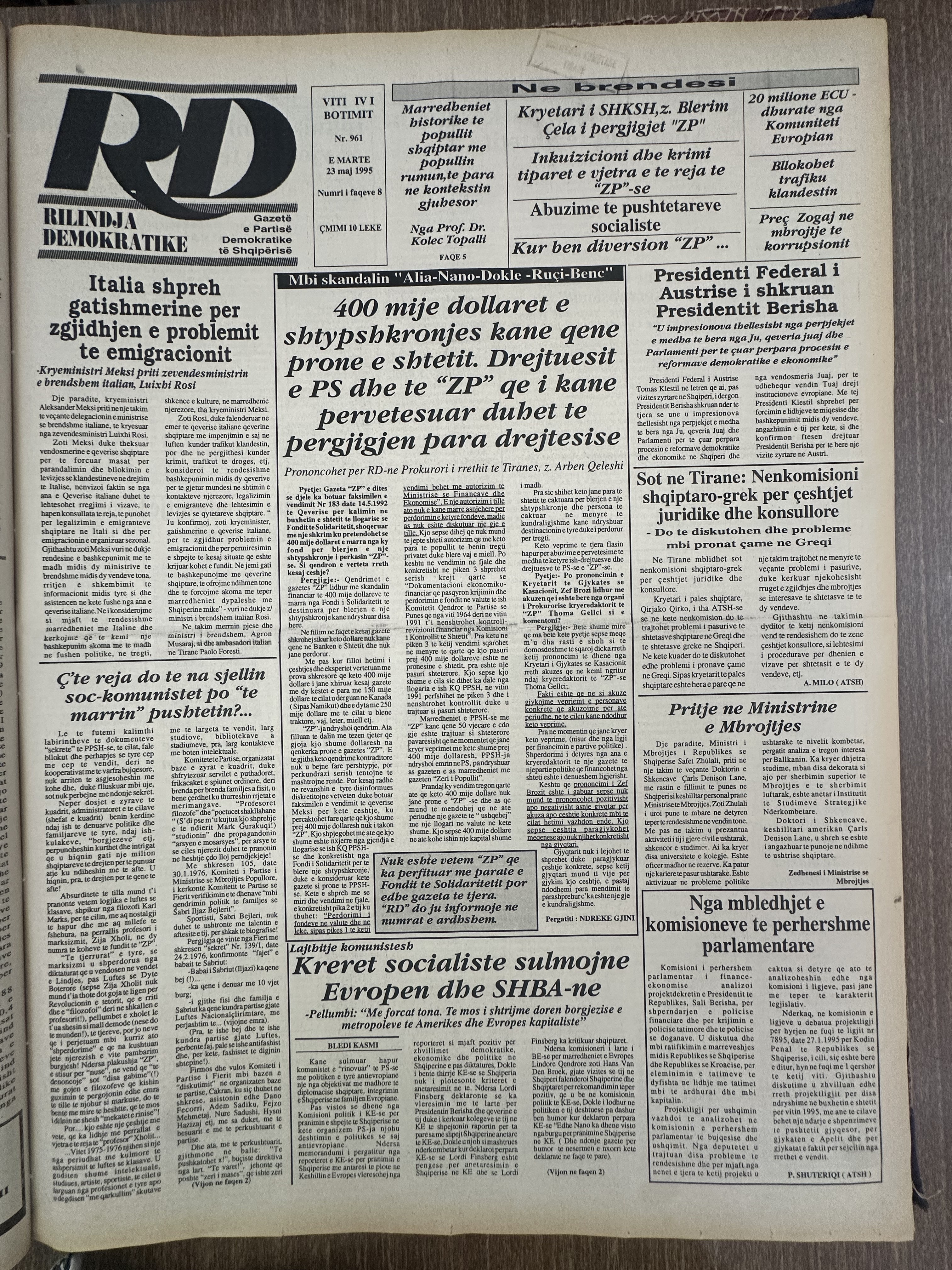 Rilindja Demokratike 1995-05-23