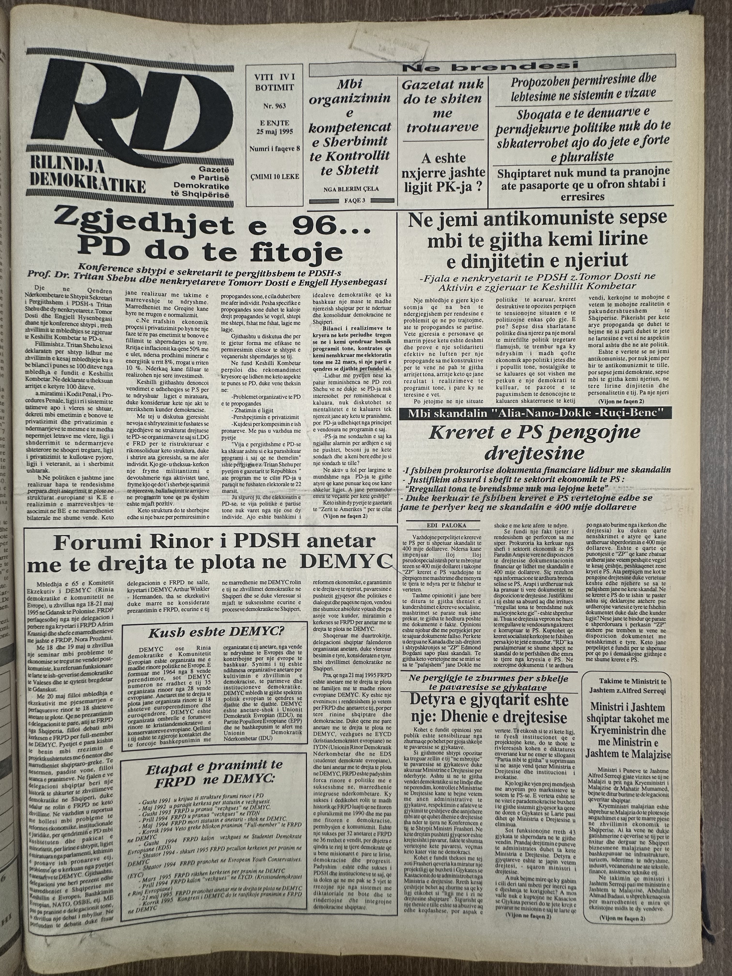 Rilindja Demokratike 1995-05-25