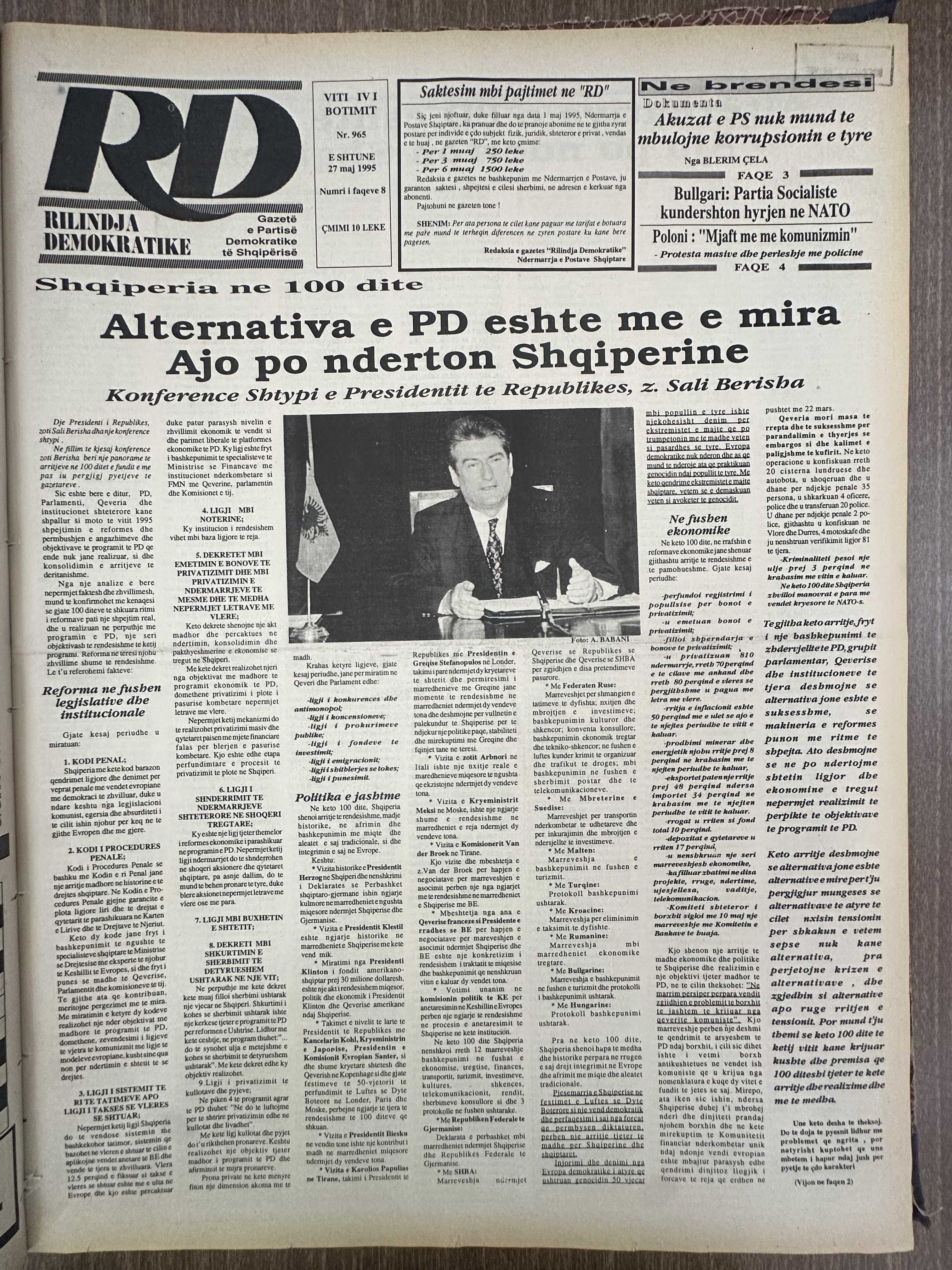 Rilindja Demokratike 1995-05-27