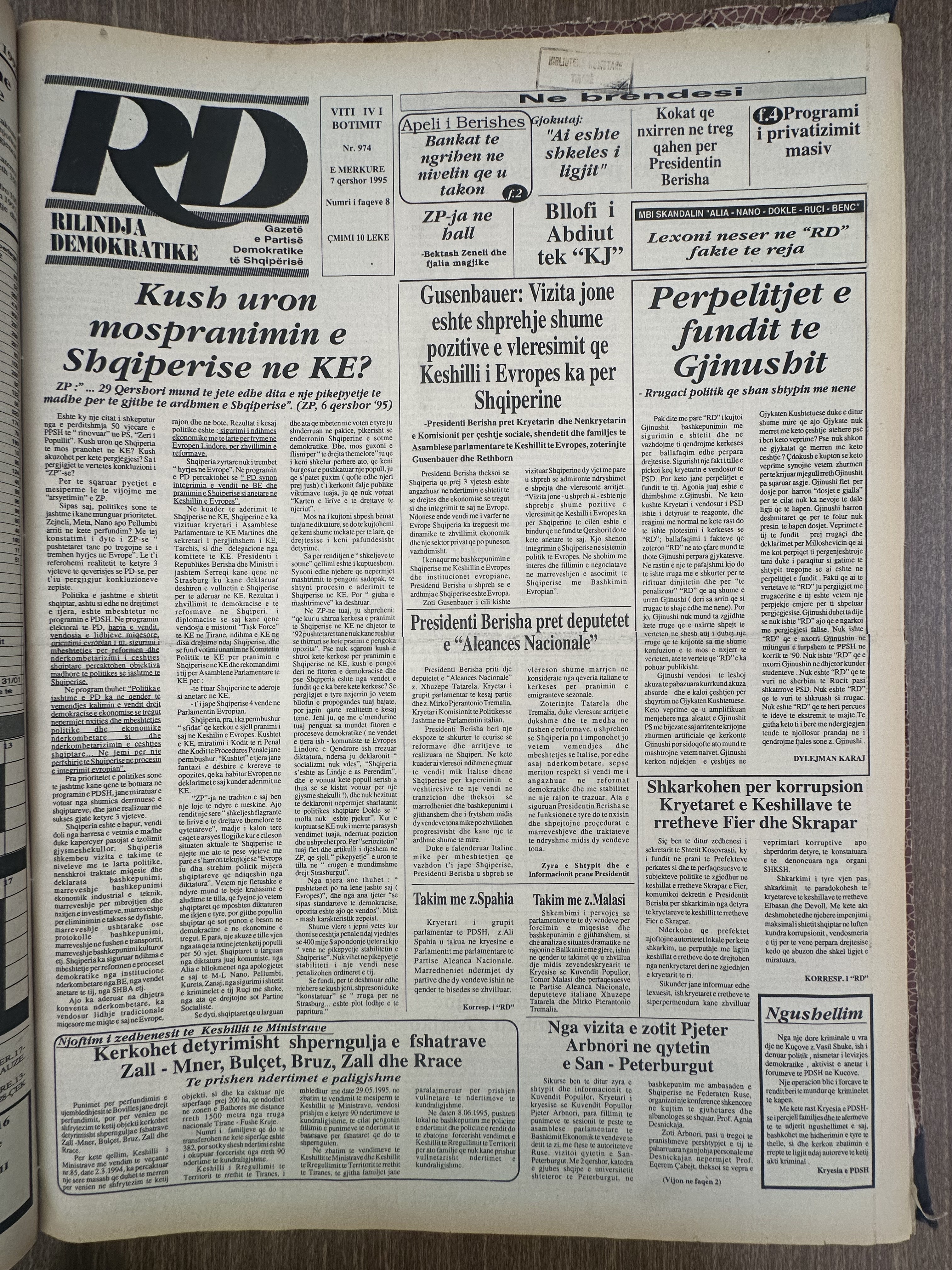 Rilindja Demokratike 1995-11-08