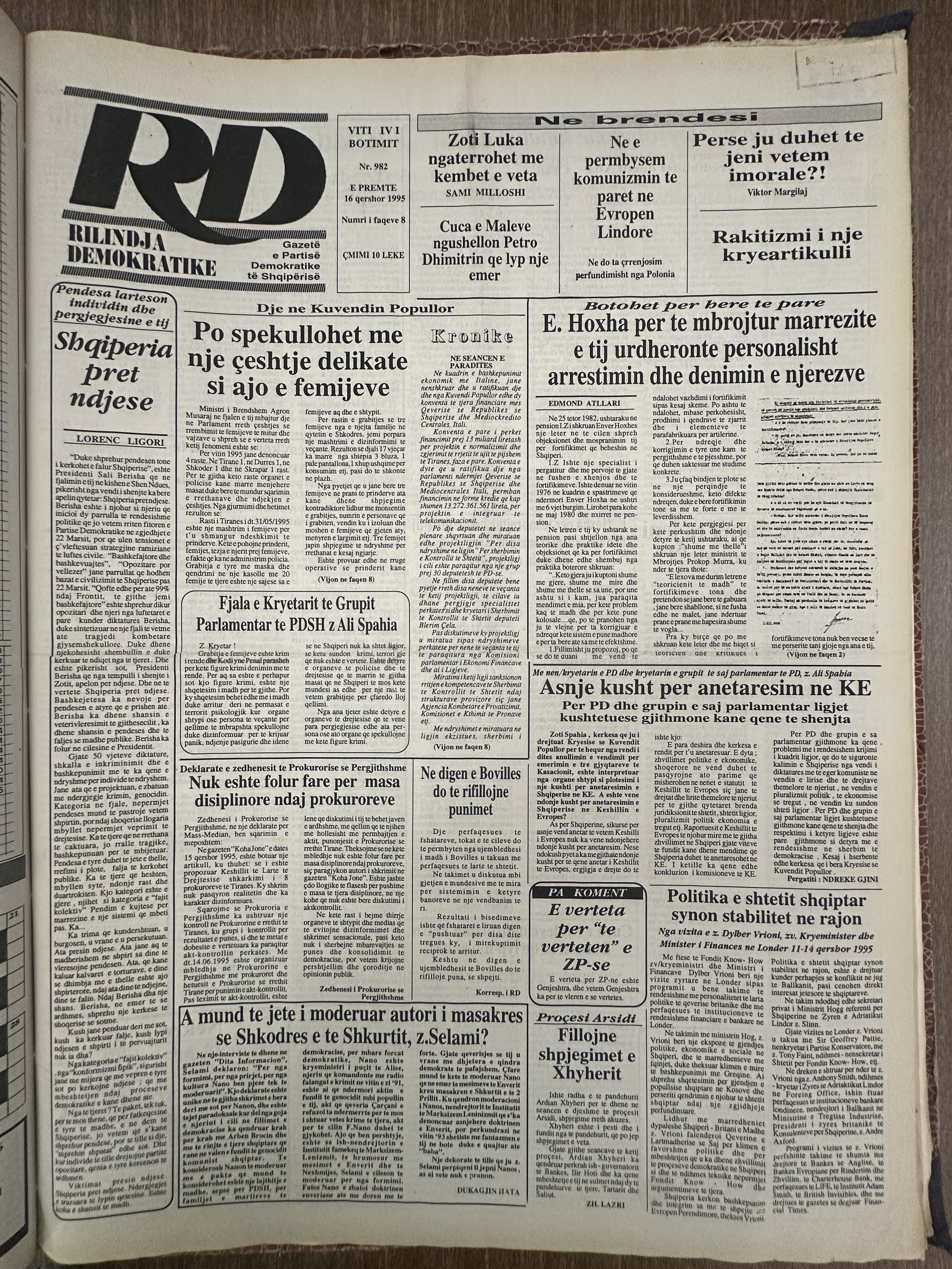 Rilindja Demokratike 1995-06-16
