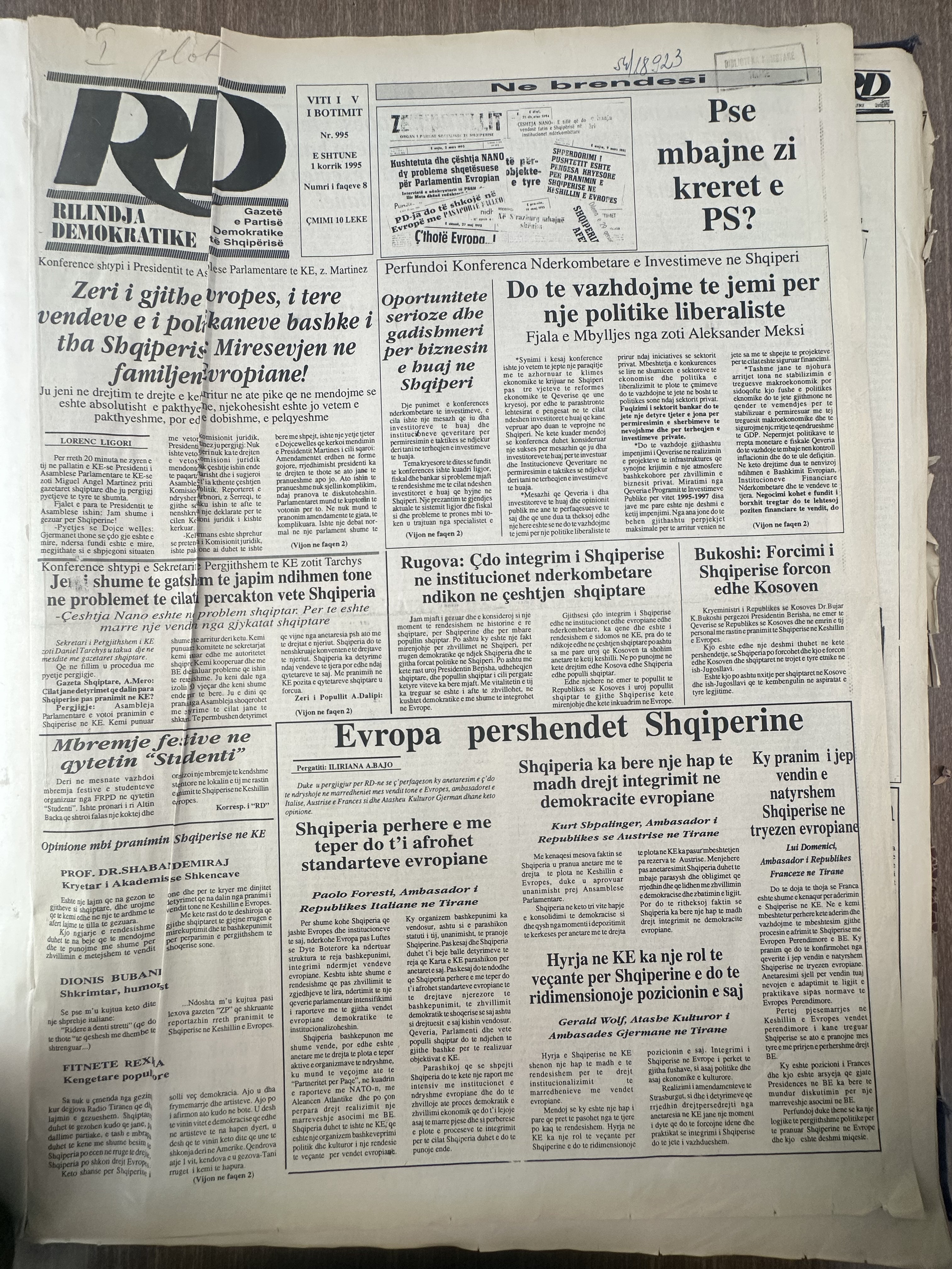 Rilindja Demokratike 1995-07-01
