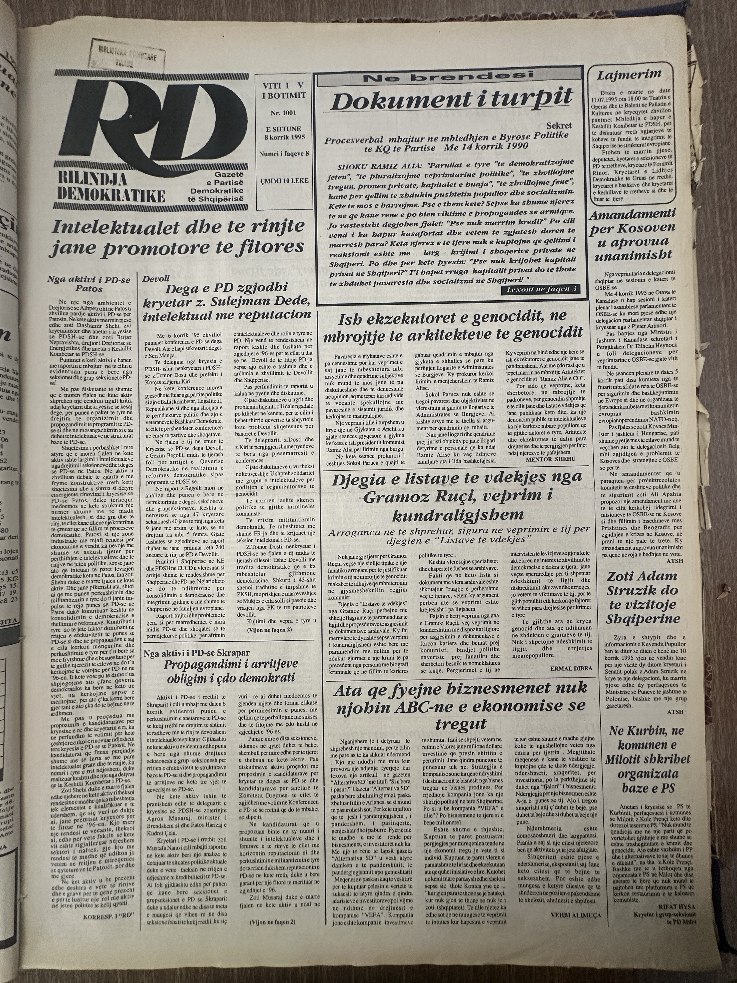 Rilindja Demokratike 1995-07-08