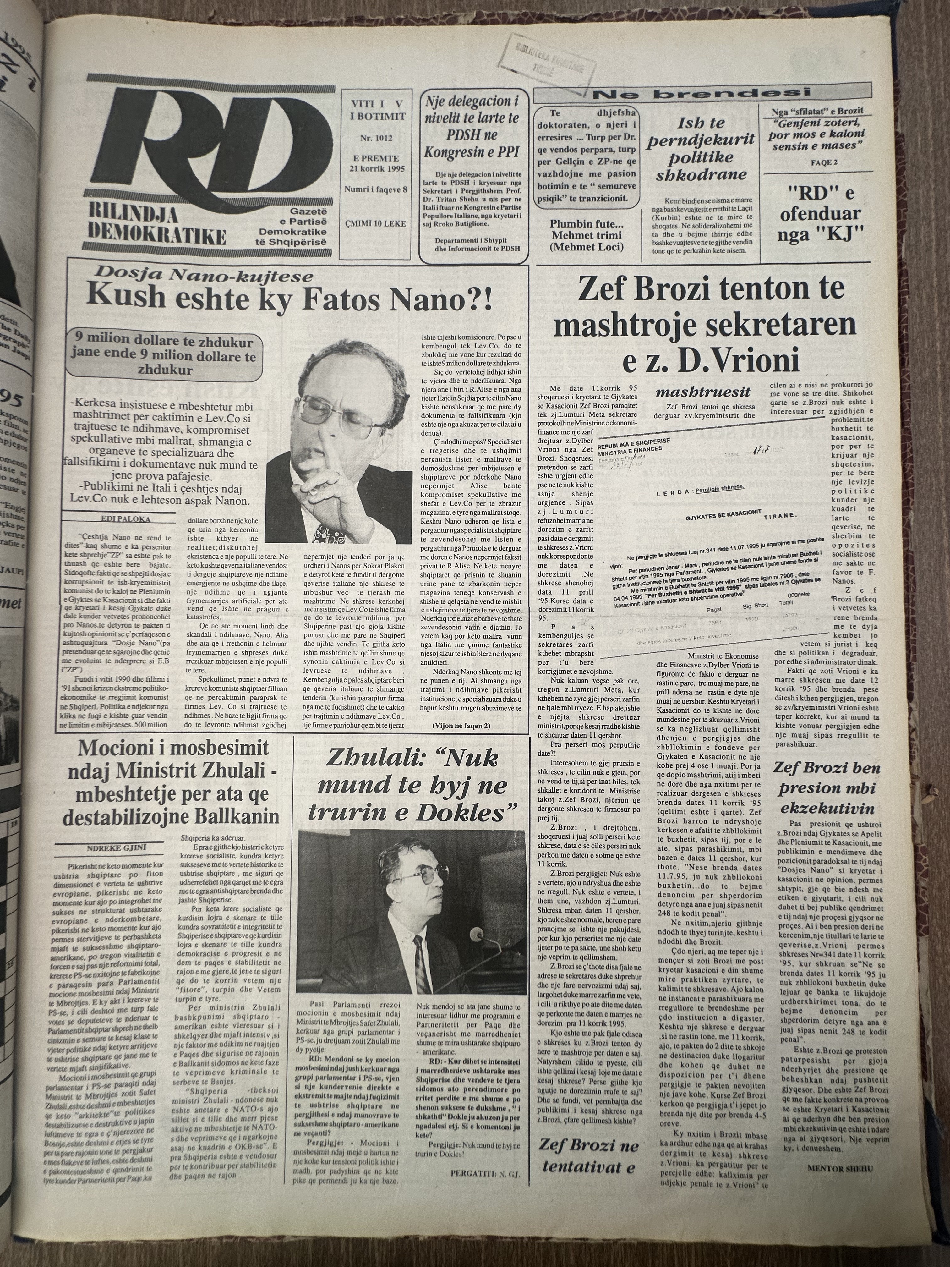 Rilindja Demokratike 1995-07-21