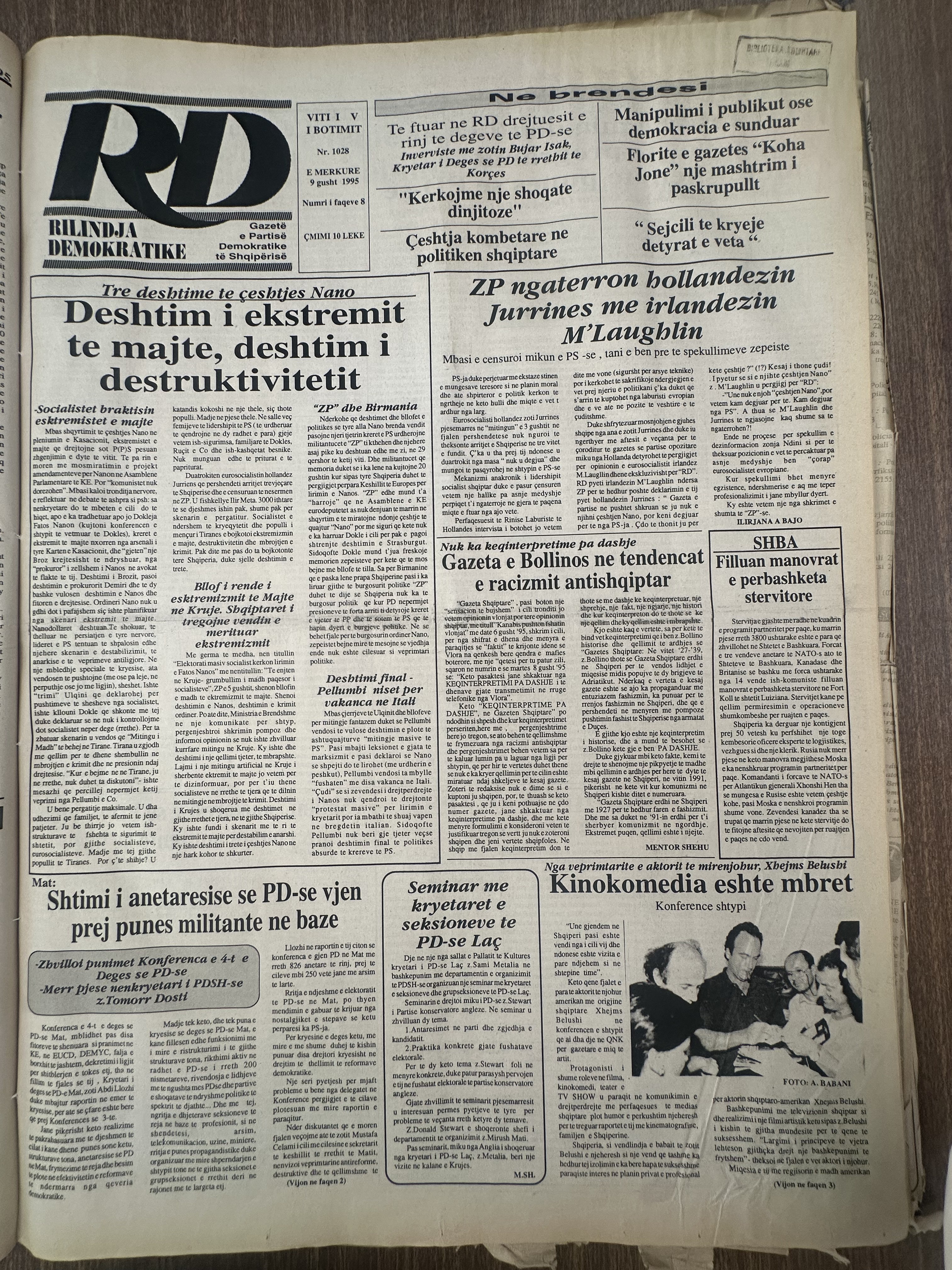 Rilindja Demokratike 1995-08-09