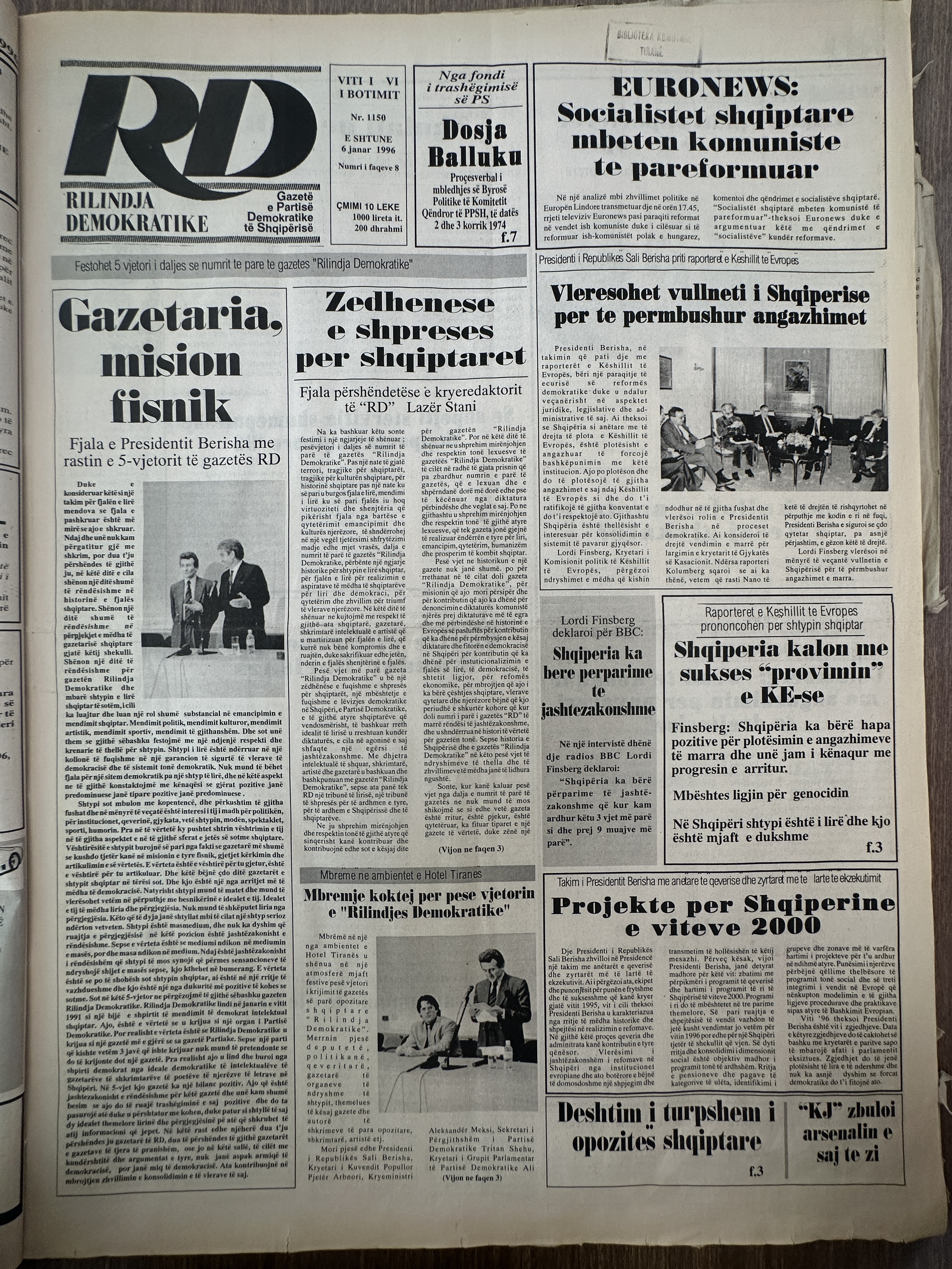 Rilindja Demokratike 1996-01-06