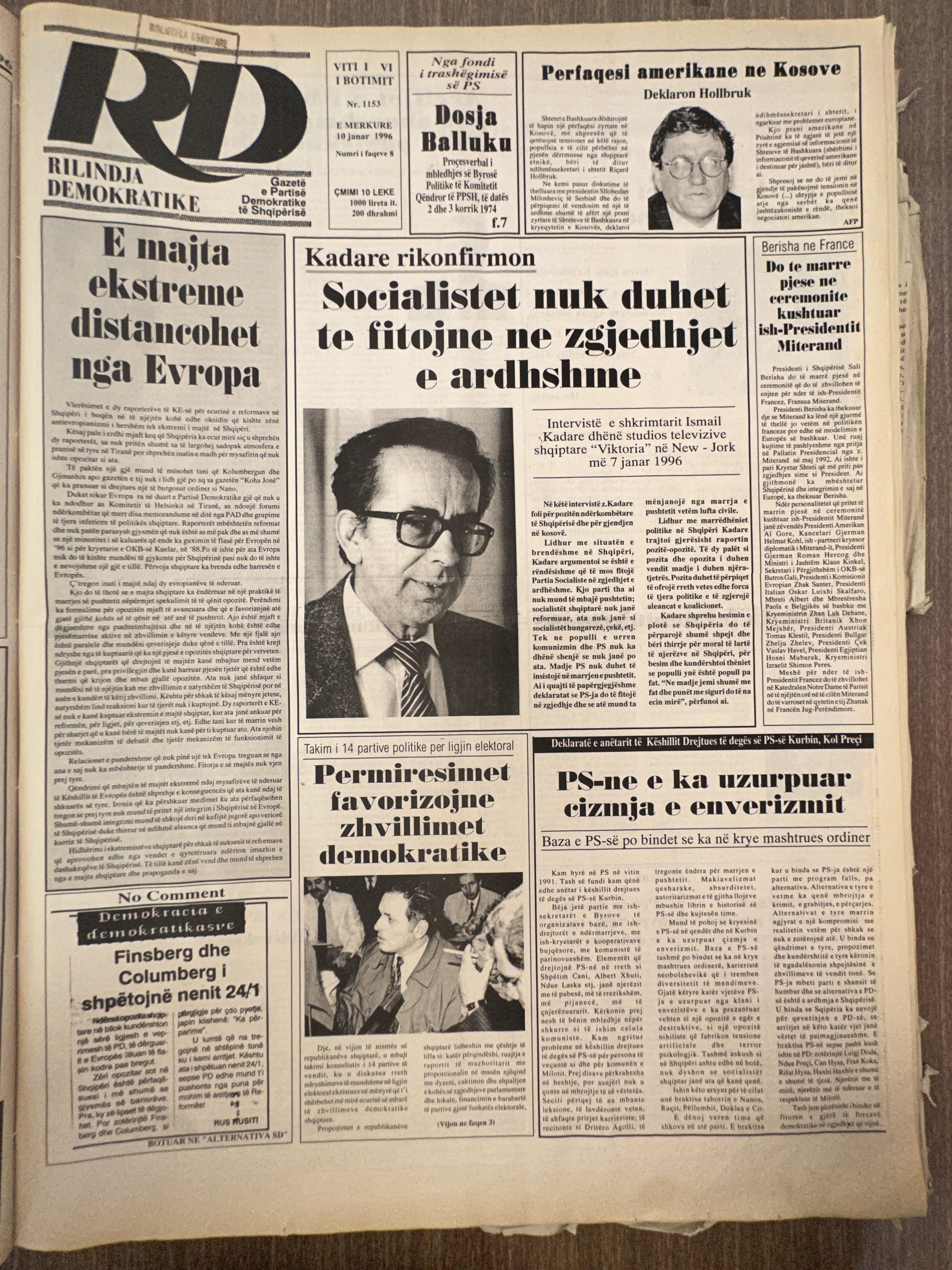 Rilindja Demokratike 1996-01-10
