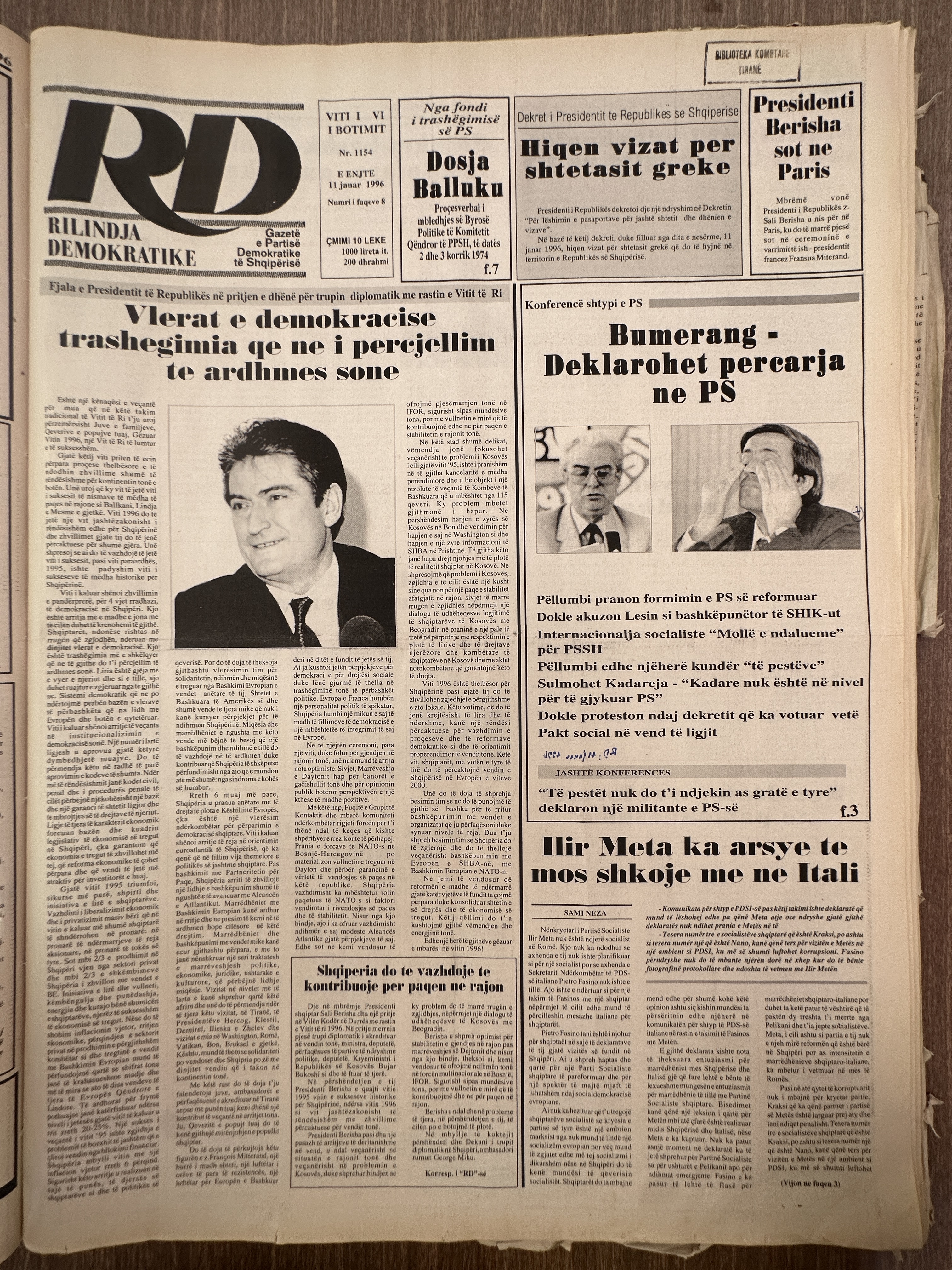 Rilindja Demokratike 1996-01-11