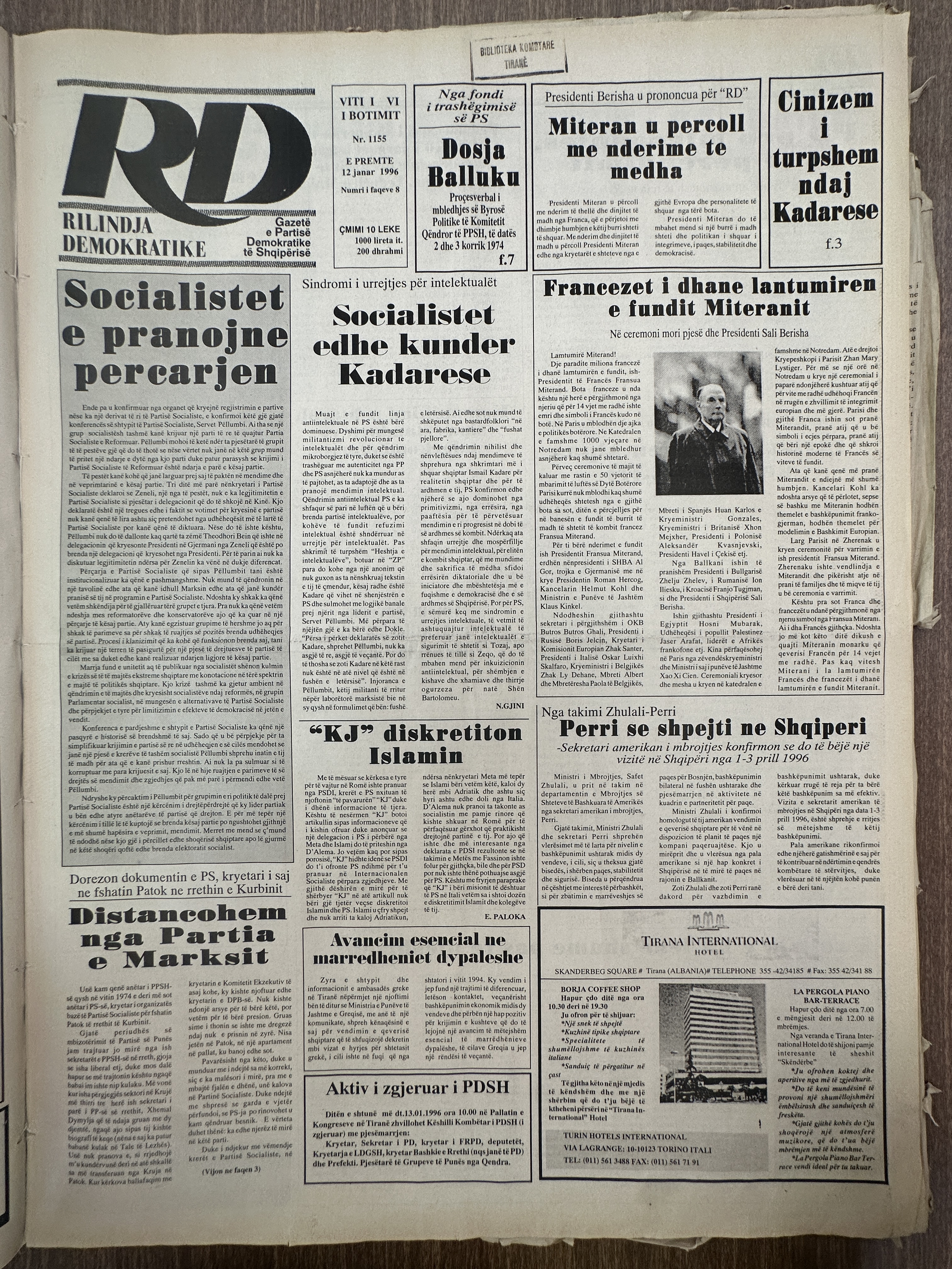 Rilindja Demokratike 1996-01-12