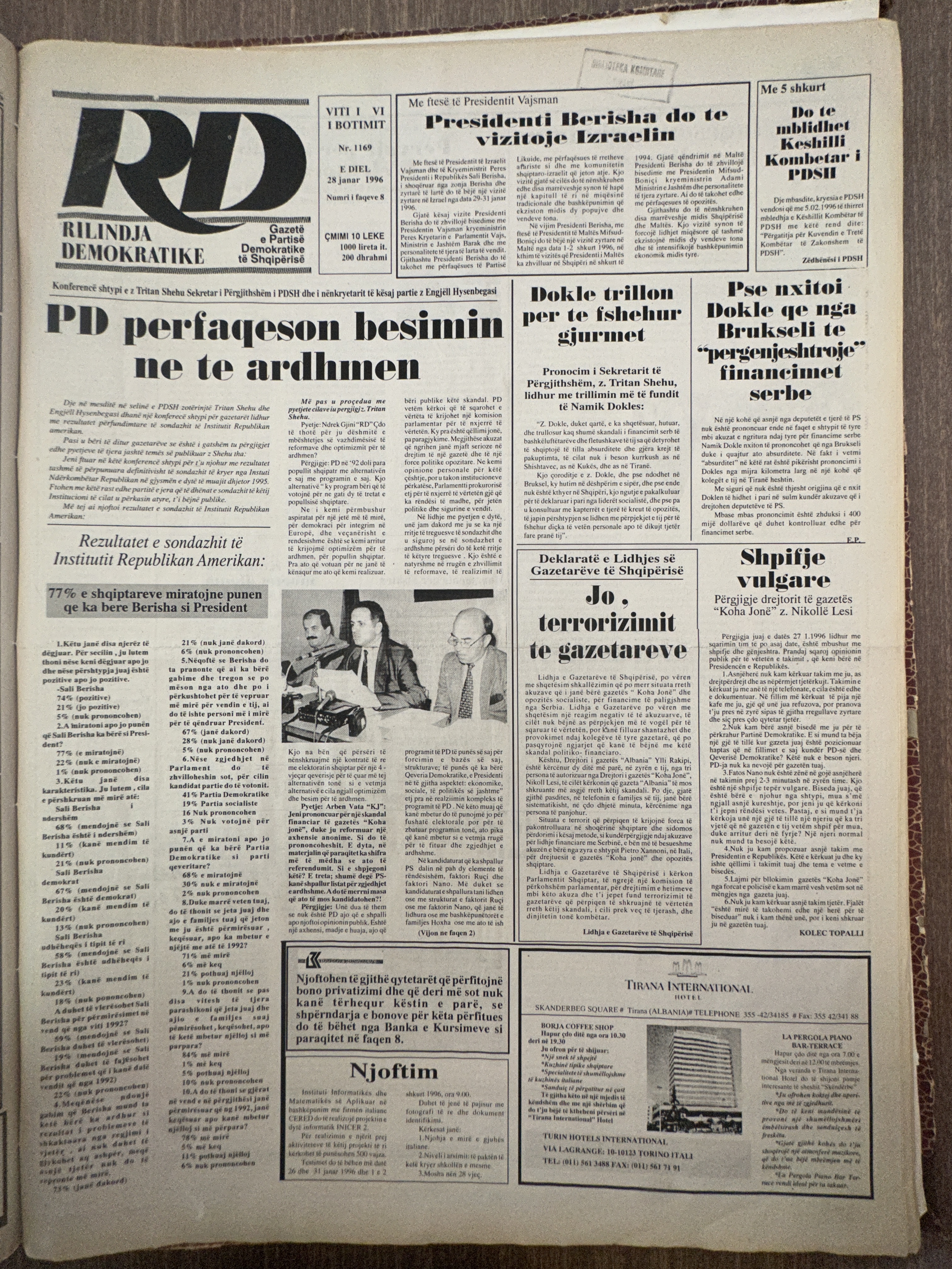 Rilindja Demokratike 1996-01-28