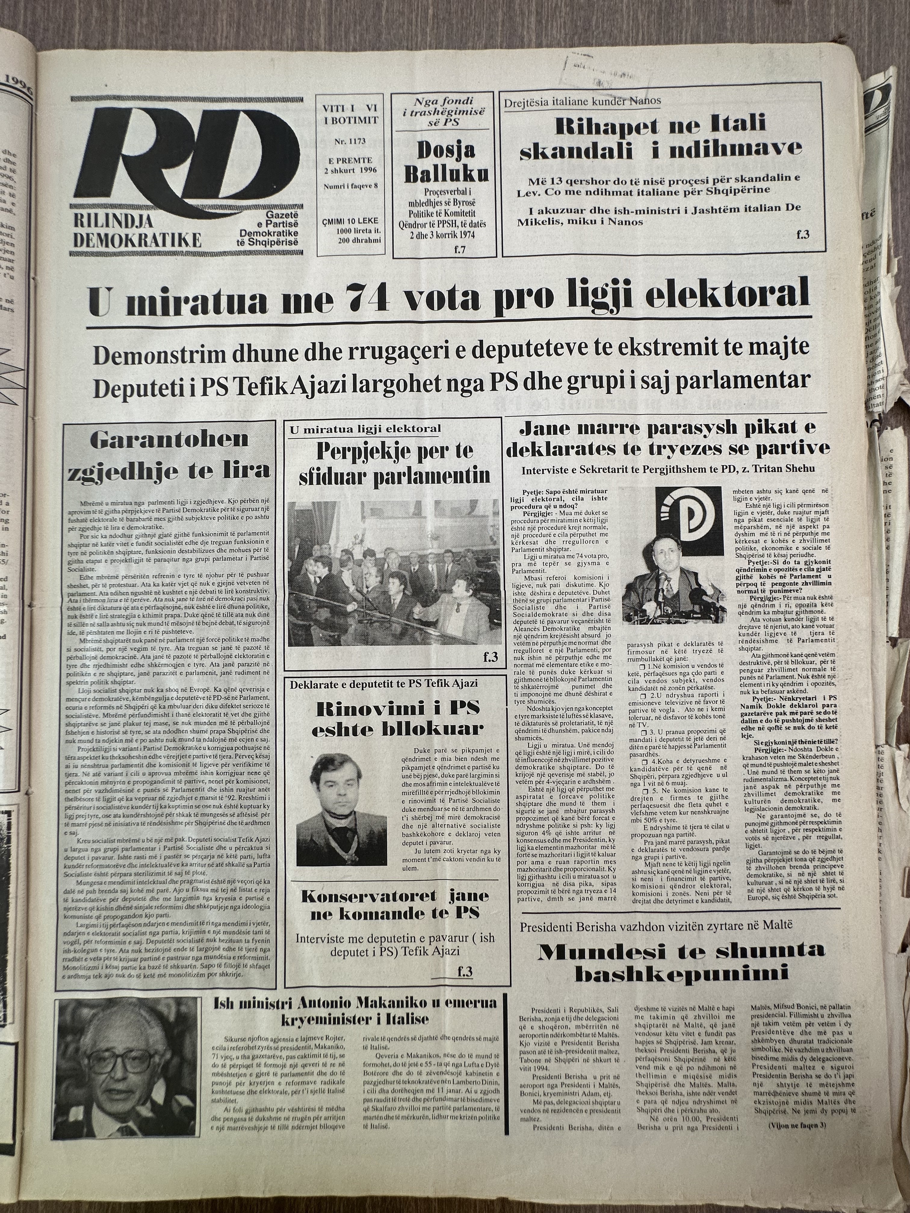 Rilindja Demokratike 1996-02-02