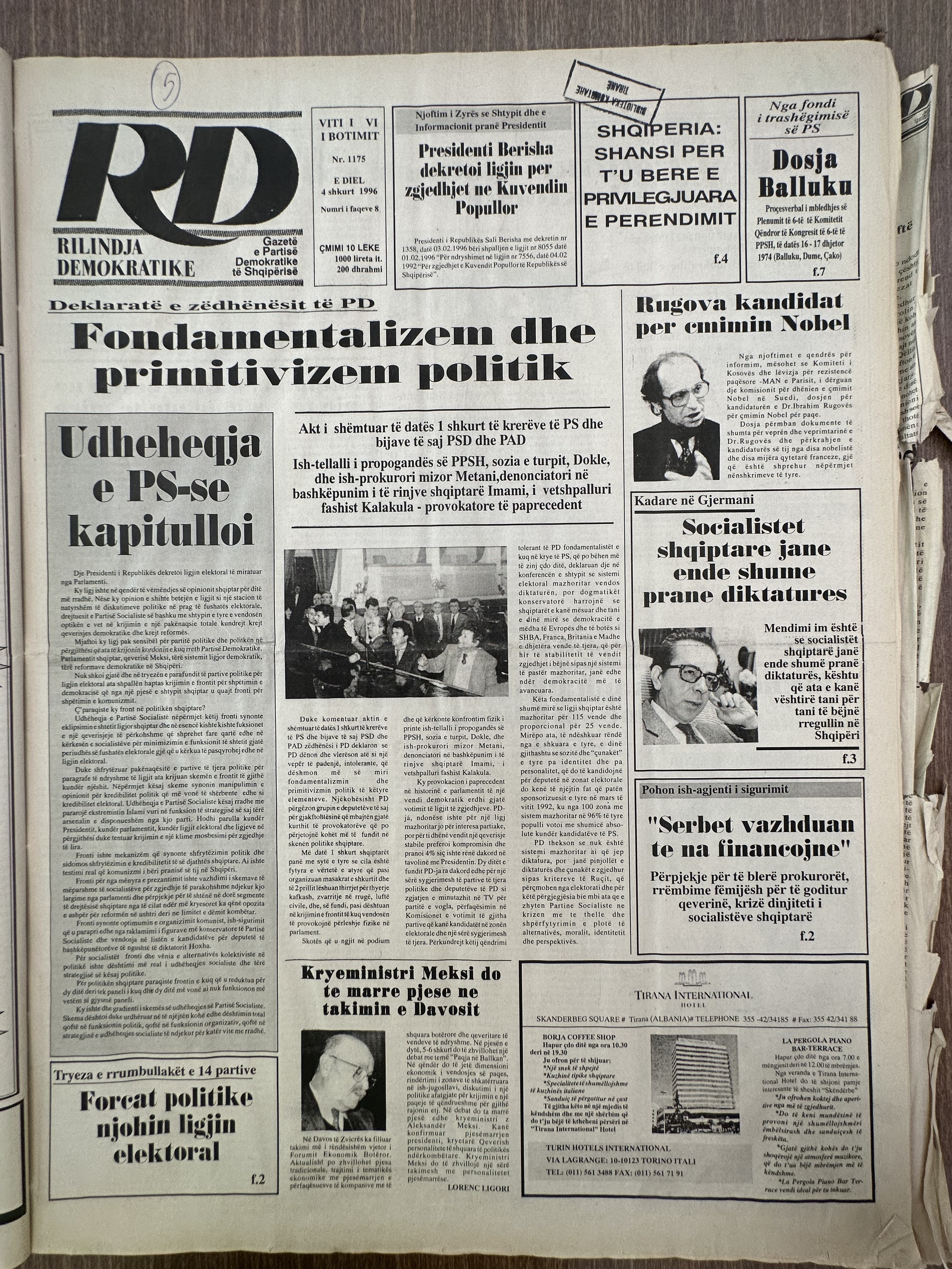 Rilindja Demokratike 1996-02-04