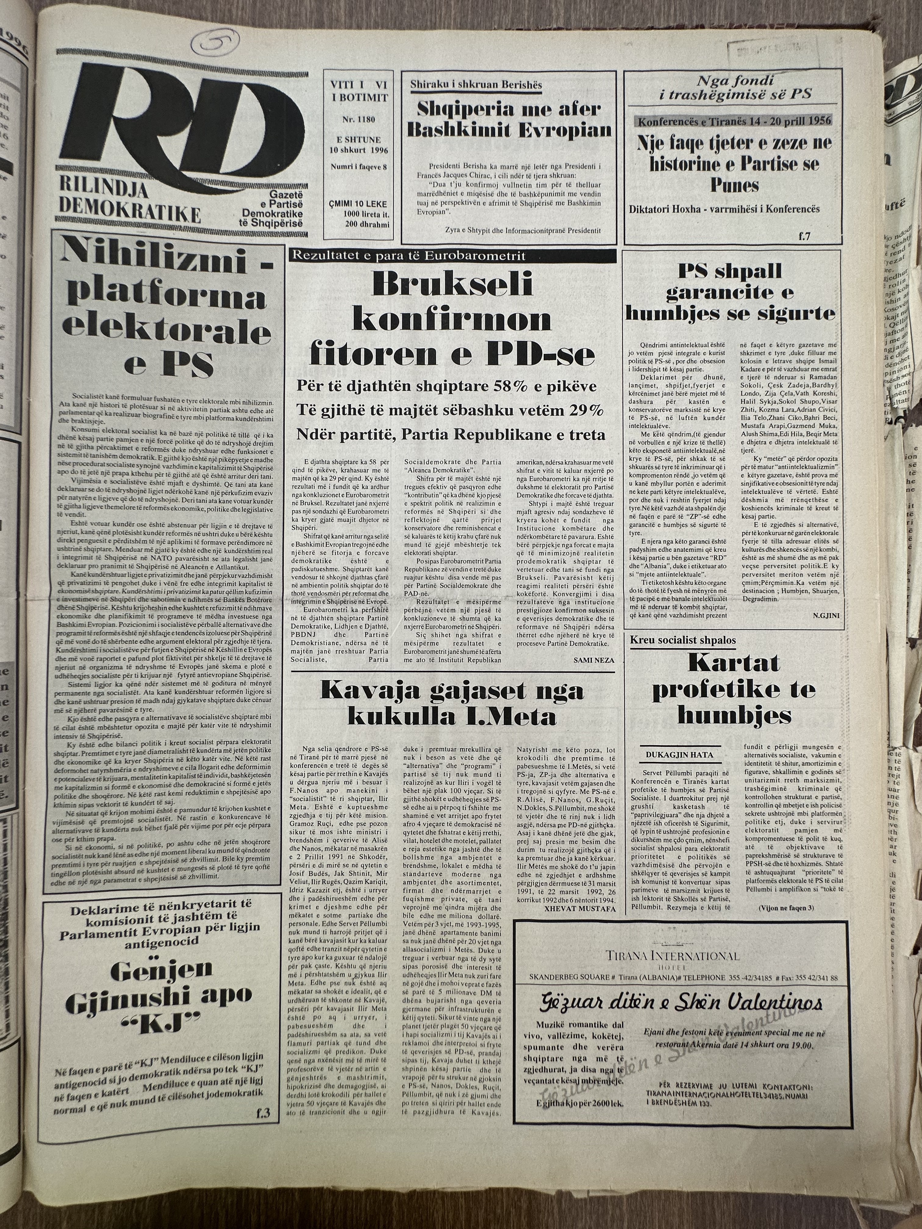Rilindja Demokratike 1996-02-10