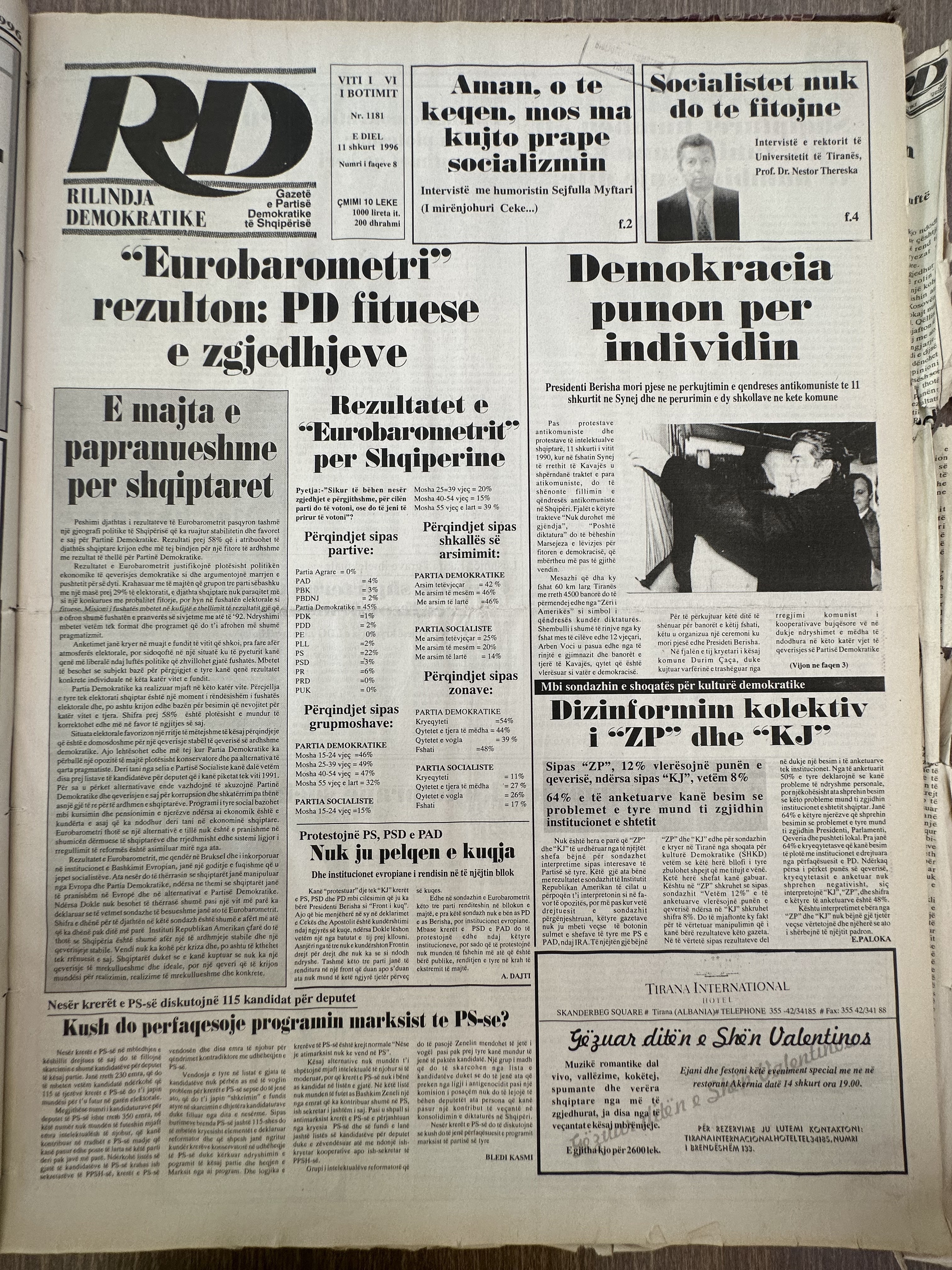 Rilindja Demokratike 1996-02-11