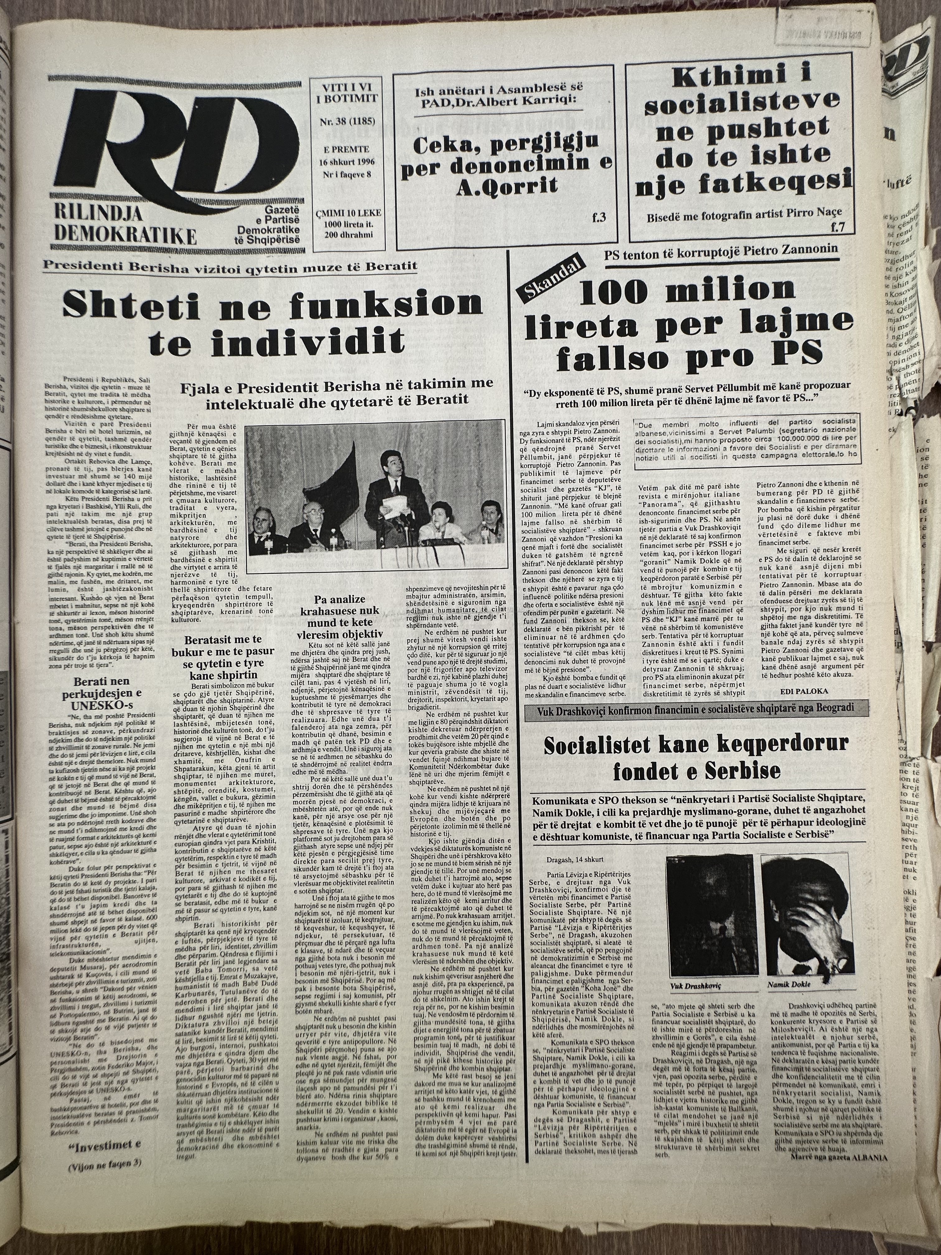 Rilindja Demokratike 1996-09-19