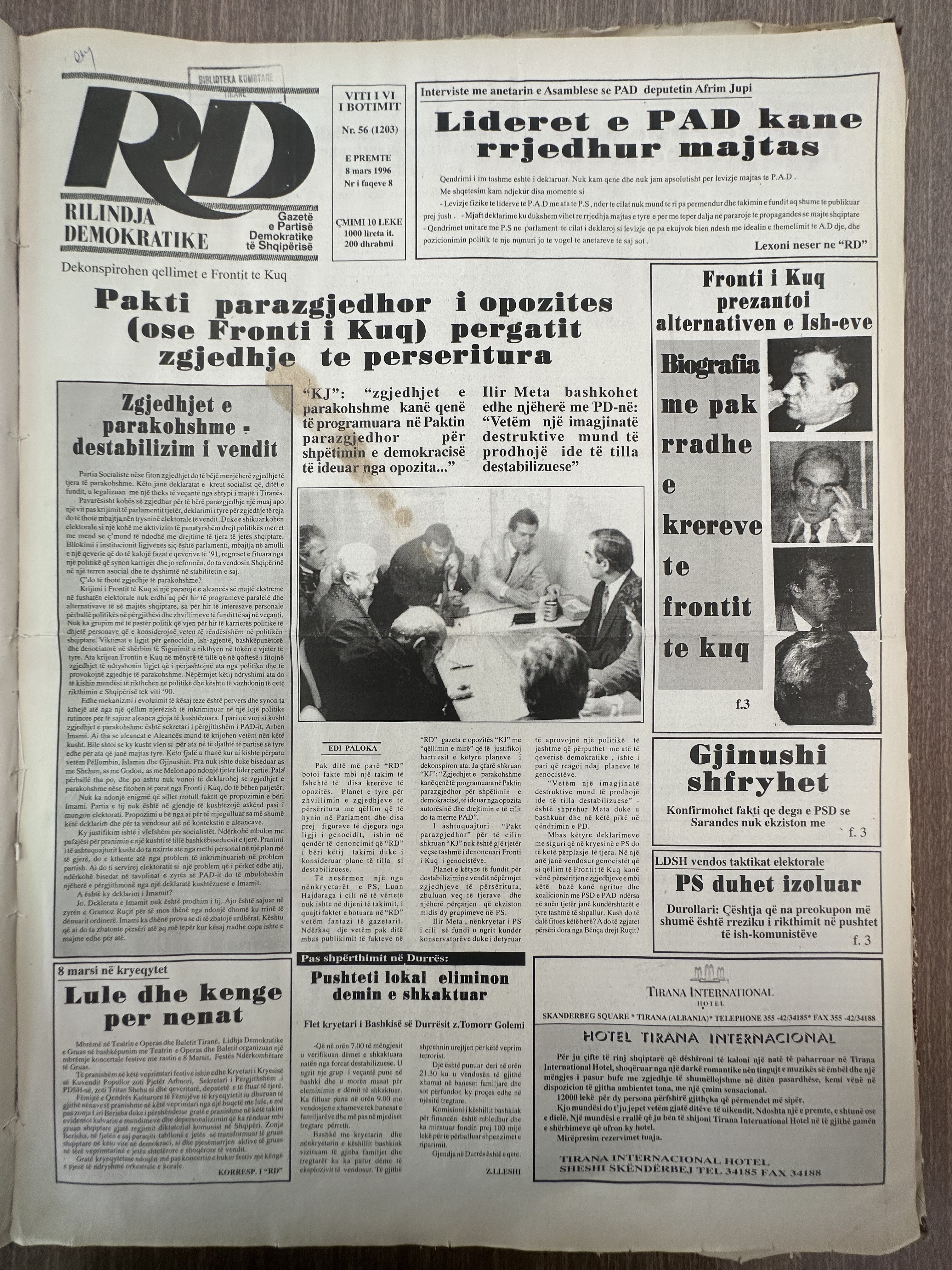 Rilindja Demokratike 1996-03-08