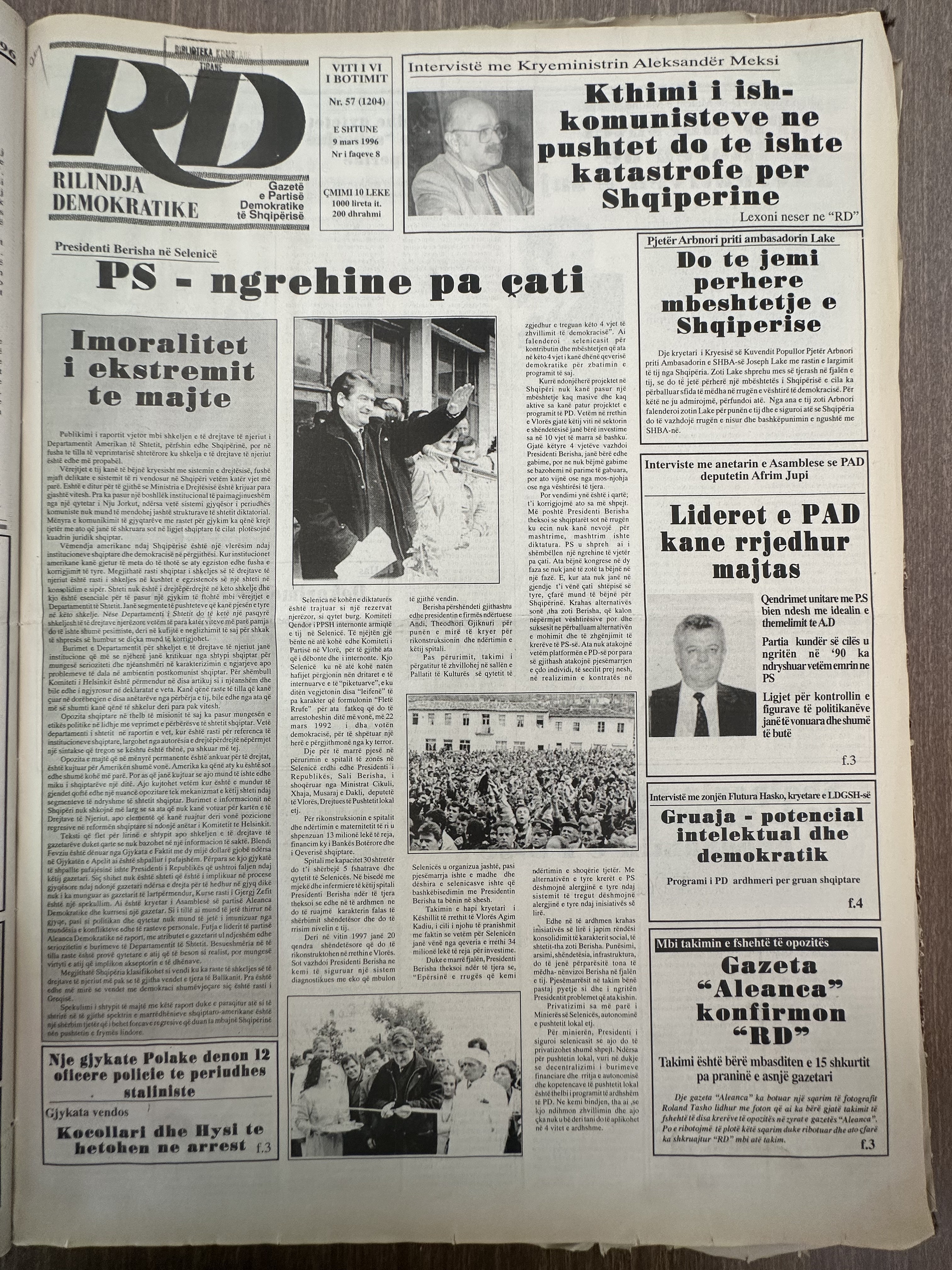 Rilindja Demokratike 1996-03-09
