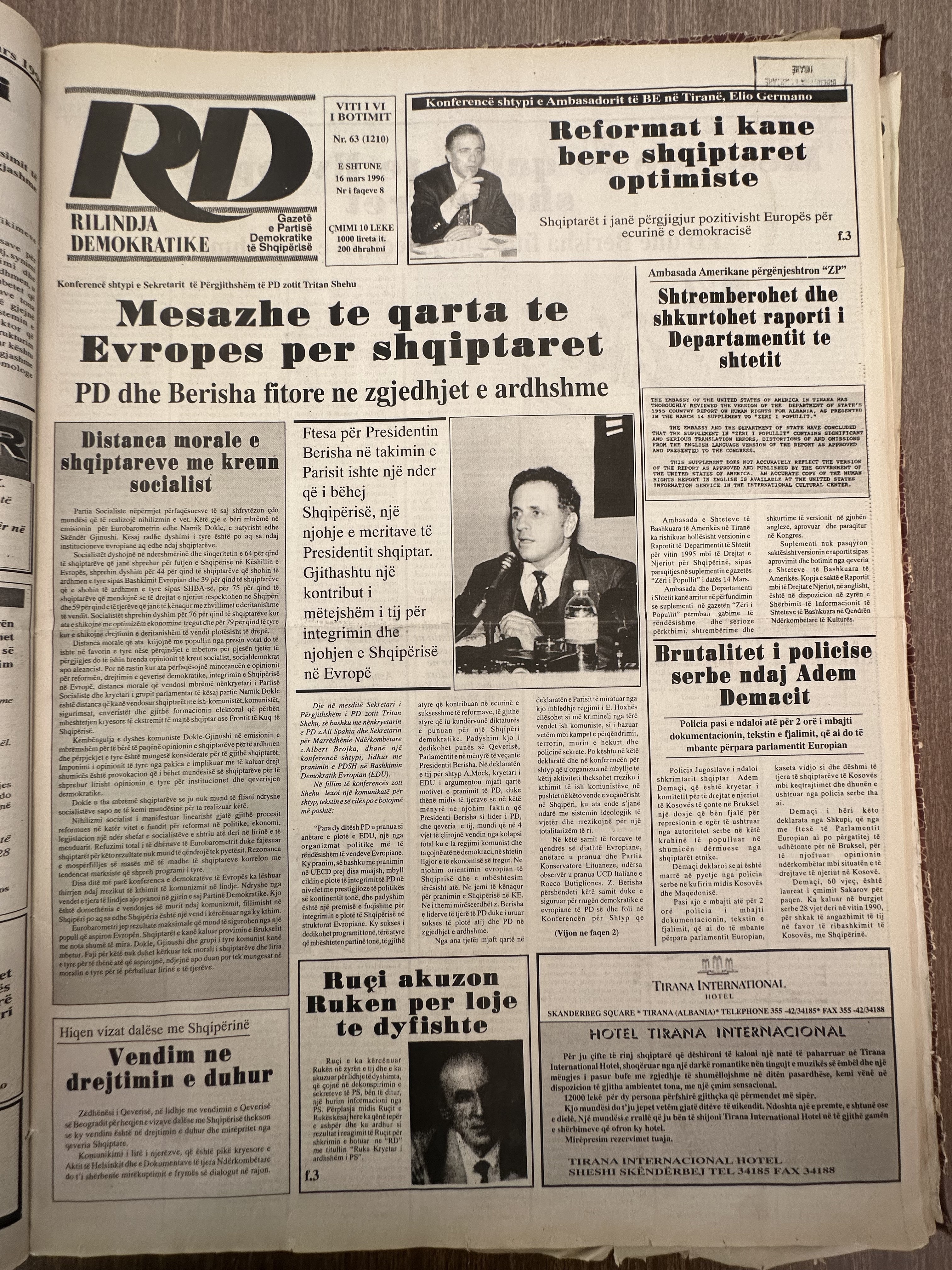 Rilindja Demokratike 1996-03-16