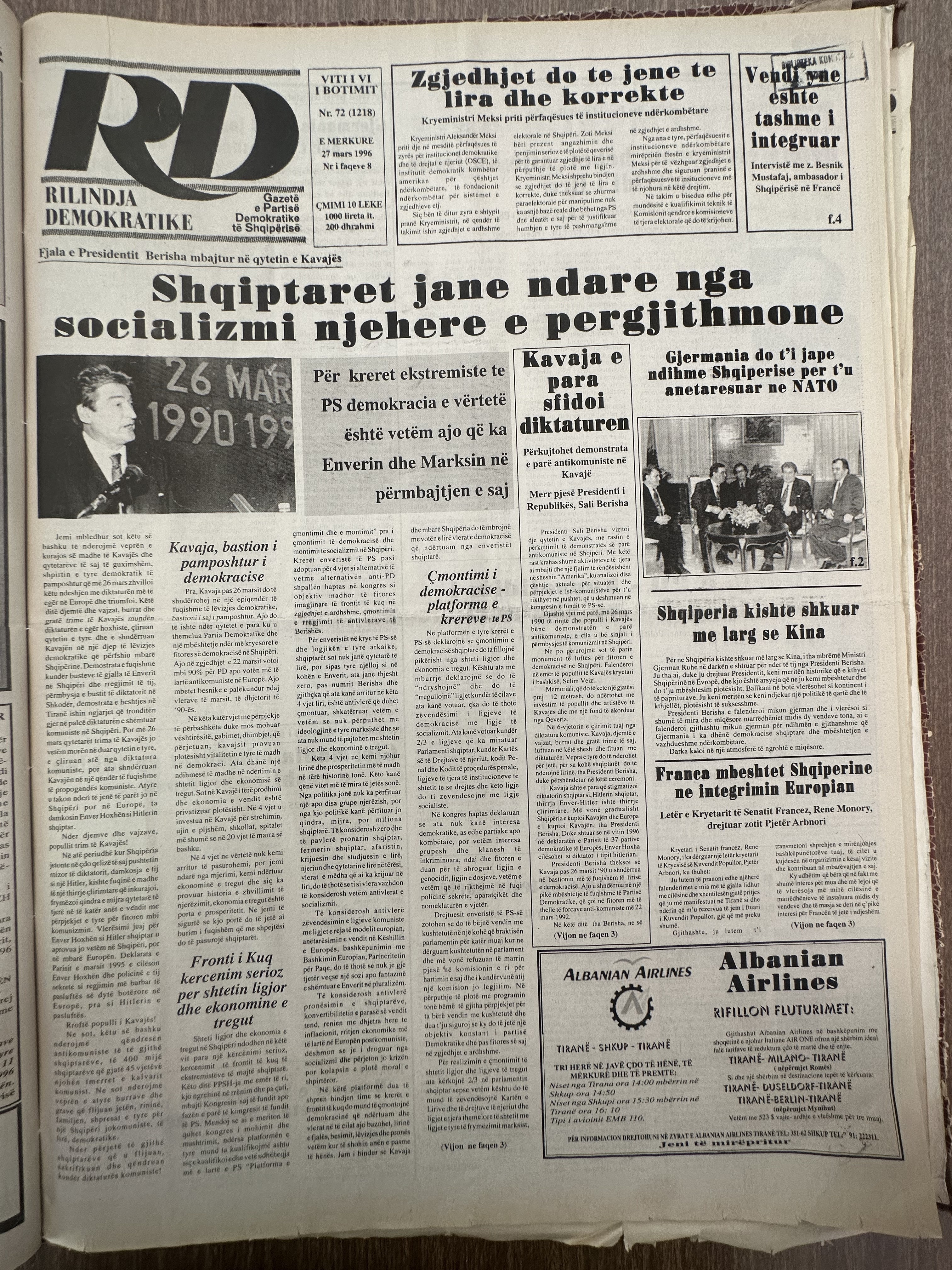 Rilindja Demokratike 1996-03-27