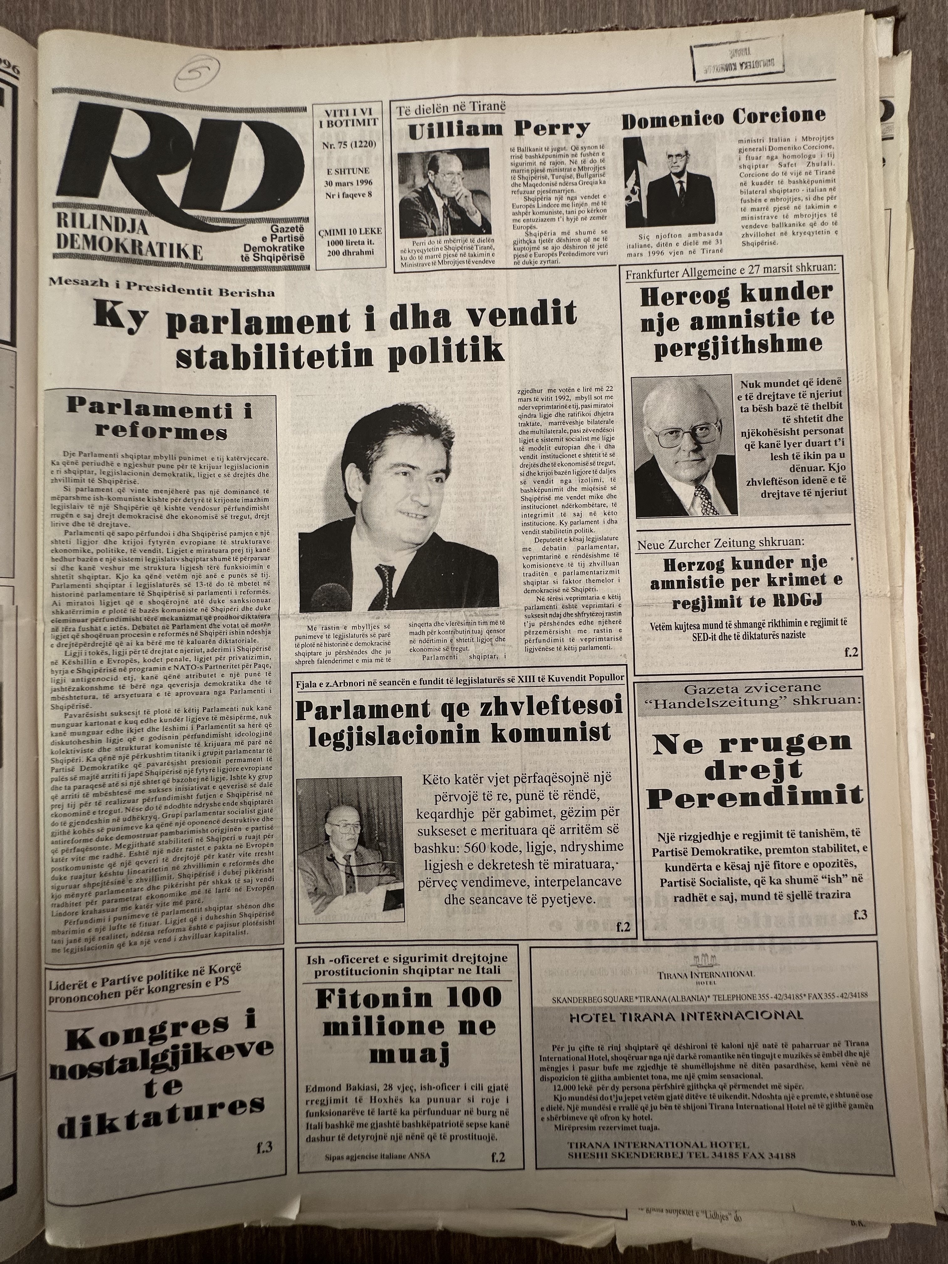Rilindja Demokratike 1996-03-09